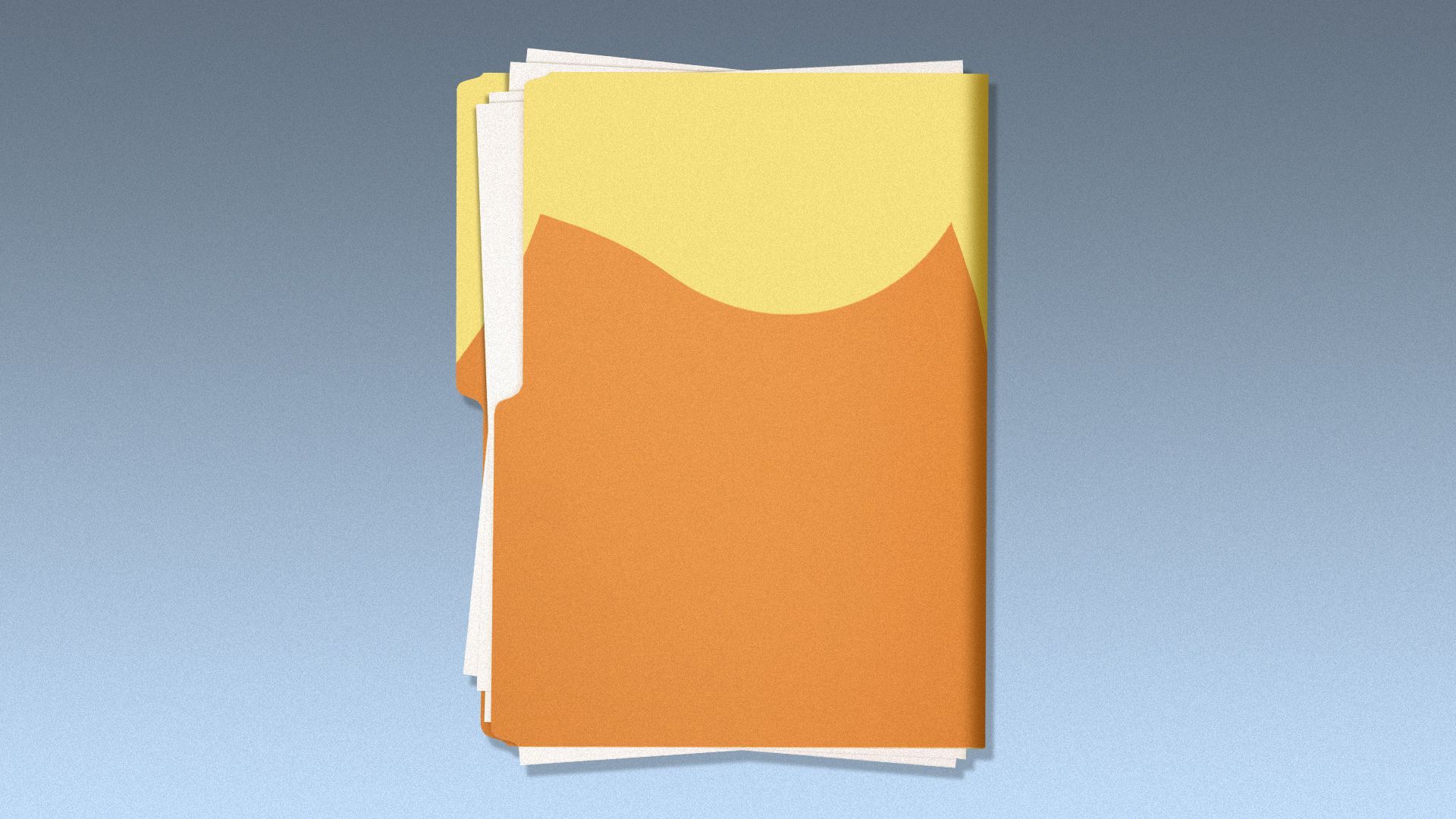 Illustration of folder with trump-like coloring