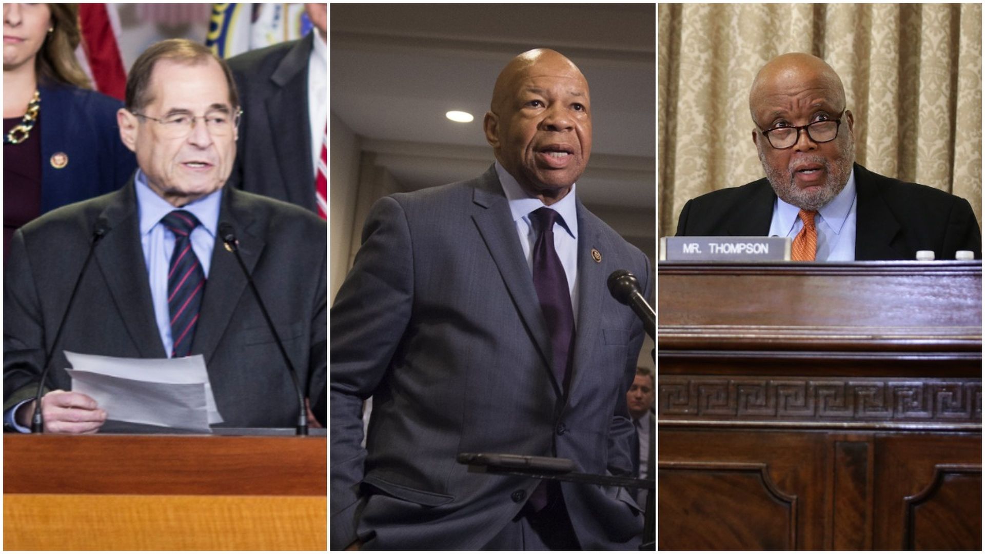 House Committee on the Judiciary Chair Jerry Nadler, House Committee on Oversight and Reform Chair Elijah Cummings and House Committee on Homeland Security Bennie Thompson. 