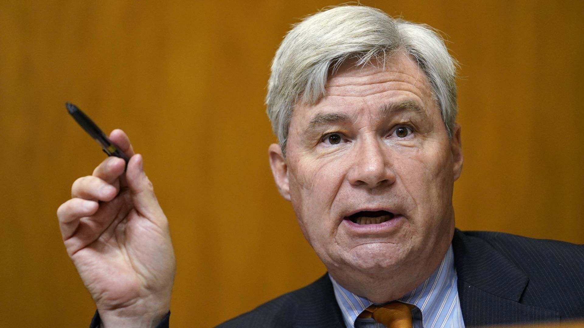 Sen. Sheldon Whitehouse, D-R.I., speaks during a Senate Budget Committee hearing on Capitol Hill examining wages at large profitable corporations February 25, 2021 in Washington, DC. 