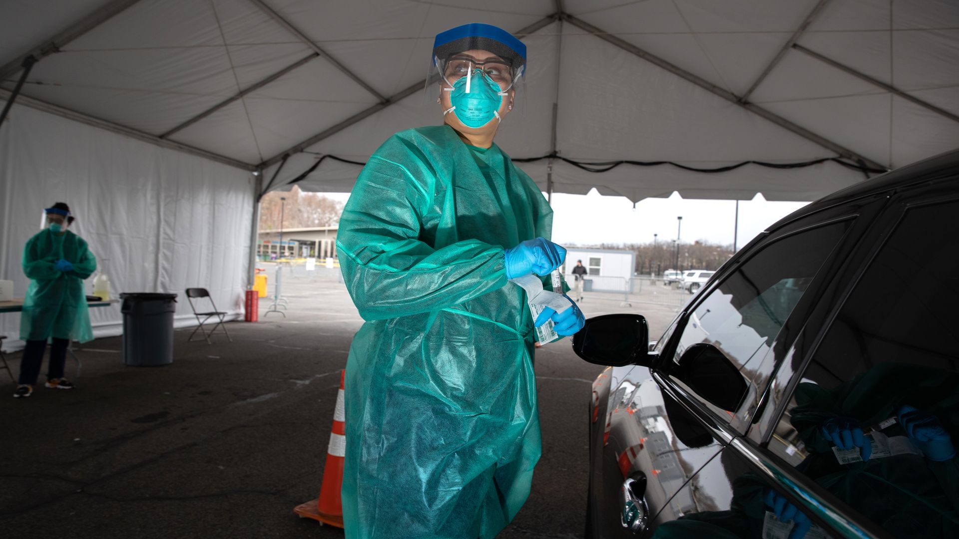 A person being tested for covid.