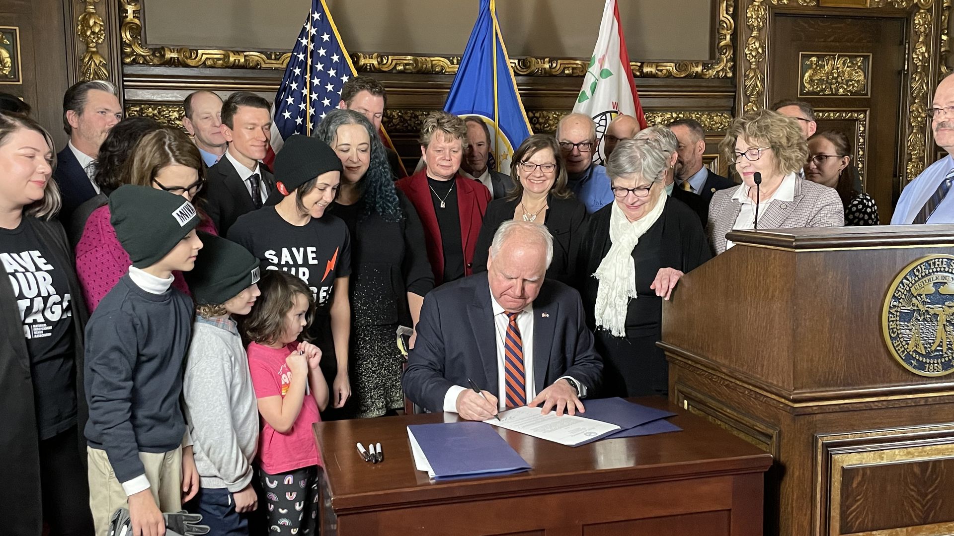 gov tim walz signs the first bill to pass in the 2023 legislative session