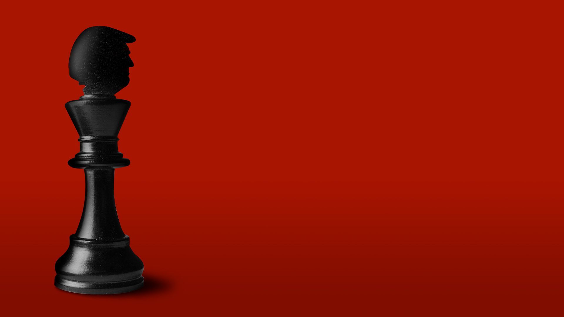 Illustration of a king chess piece with Donald Trump's profile at the top. 