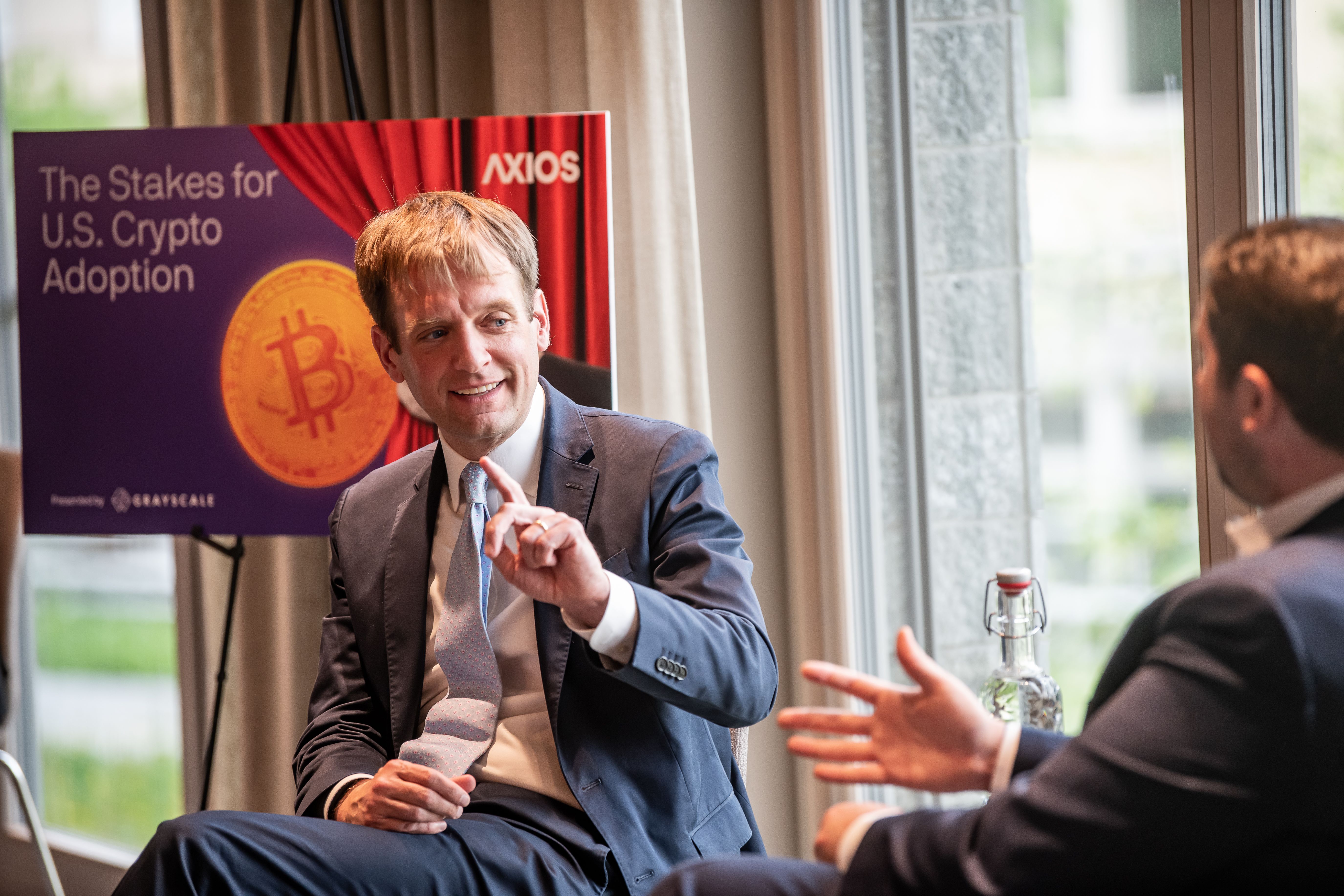 Nick Johnston interviewing Michael Sonnenshein.