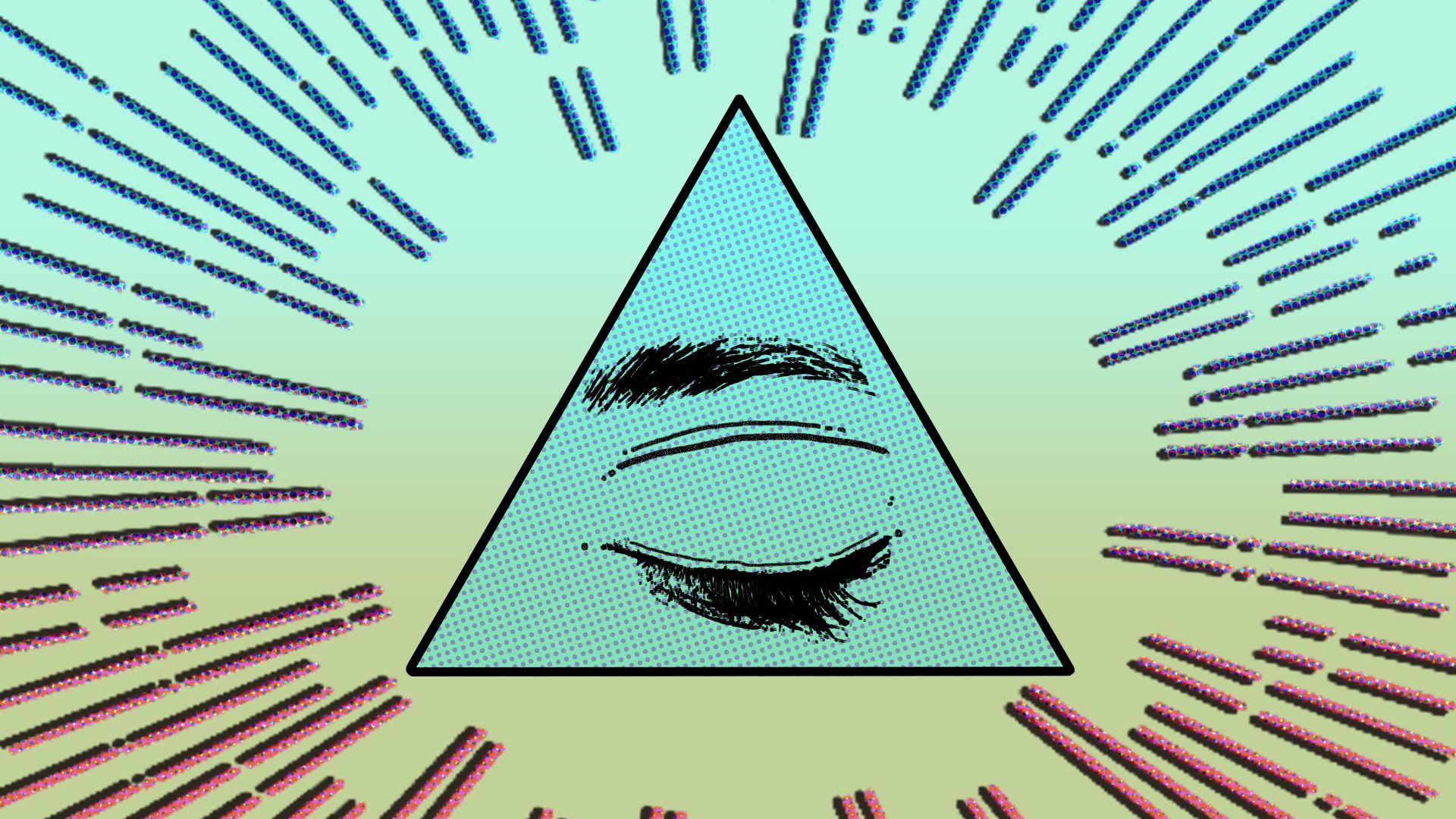 An illustration of an eye in a triangle