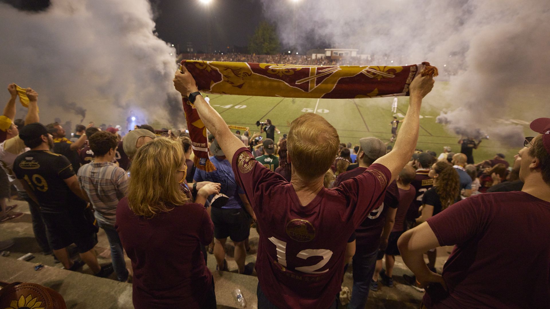 Detroit City FC fans at Keyworth Stadium.