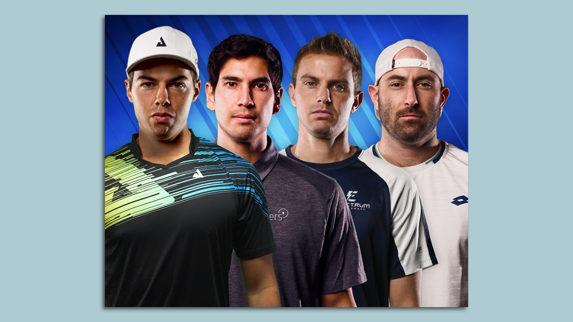 Four athletes posing for camera.