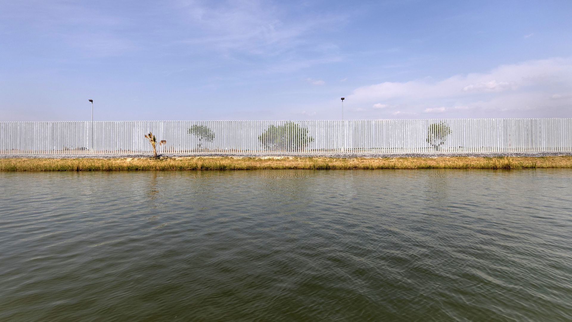 A private fence along the Rio Grande at the U.S.-Mexico Border.