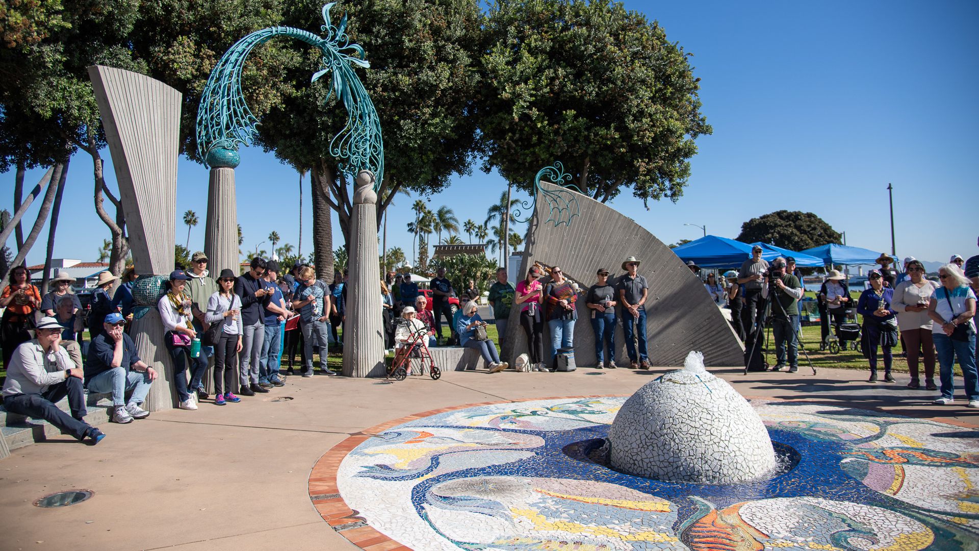 James Hubbell's Pearl of the Pacific statue, in Pacific Rim Park