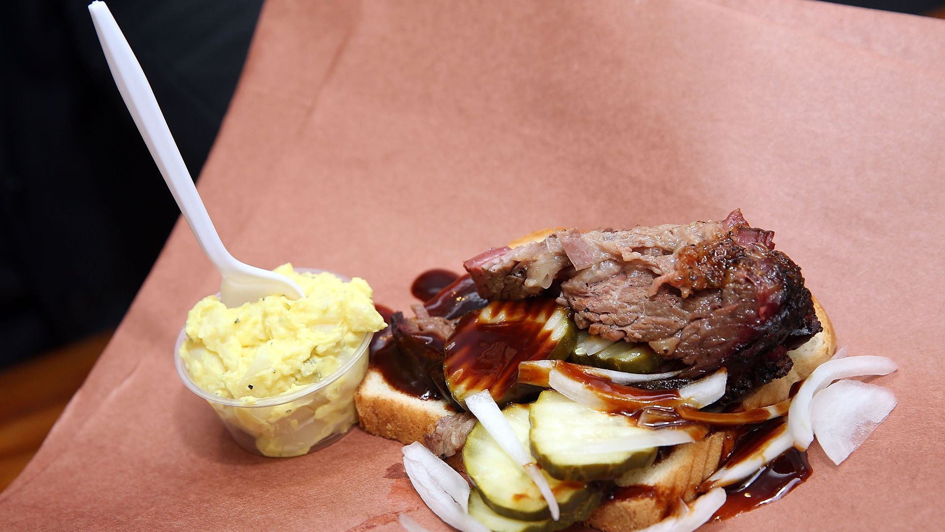 Food from Franklin BBQ