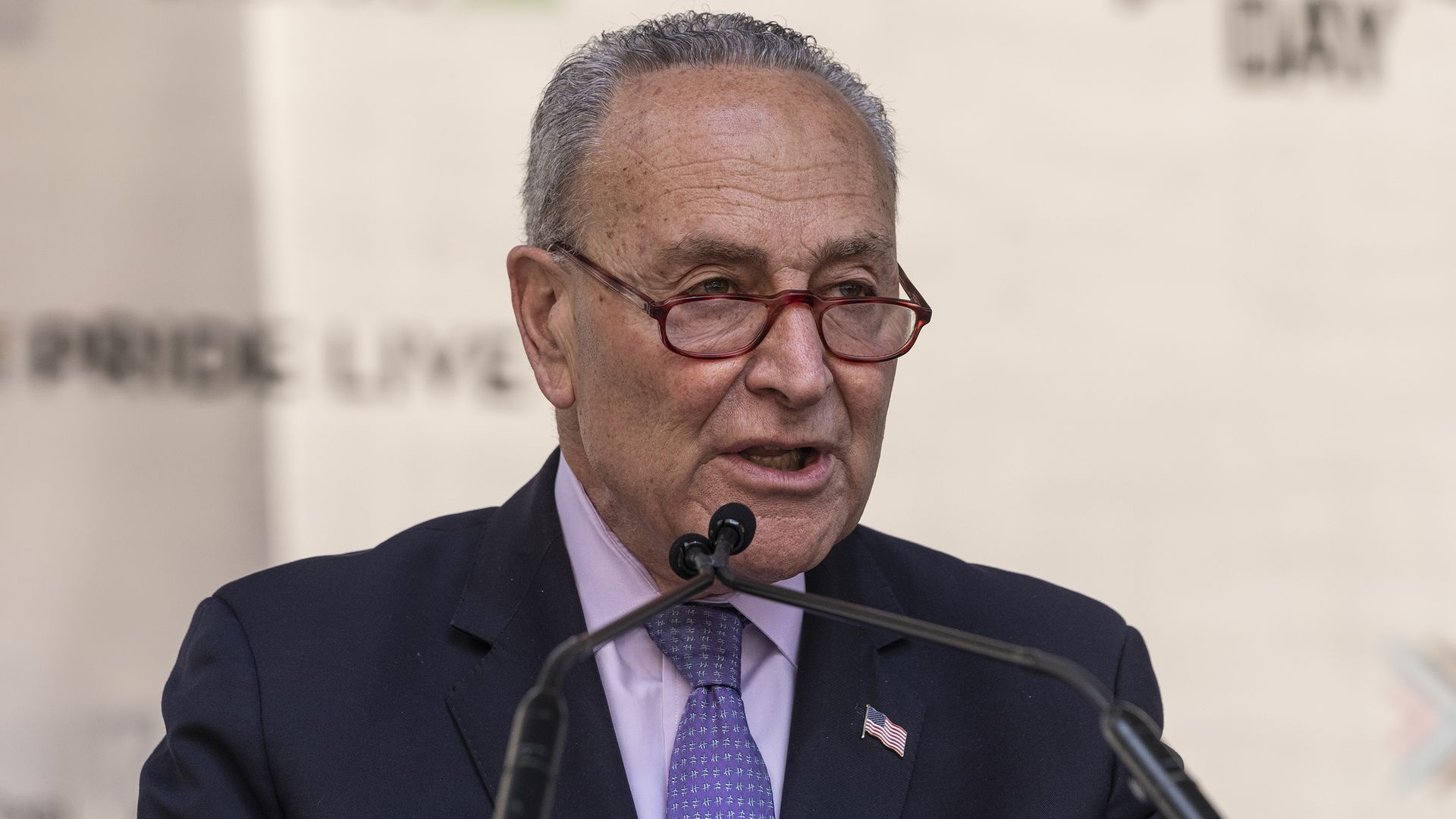  US Senator Charles Schumer speaks in New York