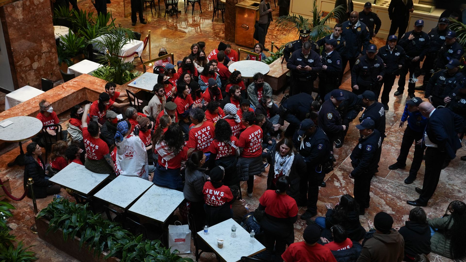 Hundreds of activists with a Jewish peace group staged a sit-in at US President Donald Trump's signature headquarters in New York demanding the immediate release of Palestinian activist Mahmoud Khalil