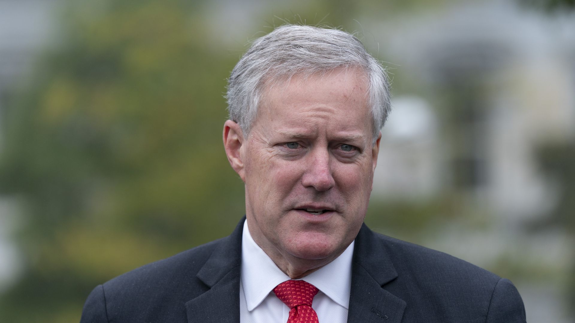 Mark Meadows, then-White House chief of staff, speaks to members of the media outside of the White House in Washington, D.C., U.S., on Wednesday, Oct. 21, 2020. 