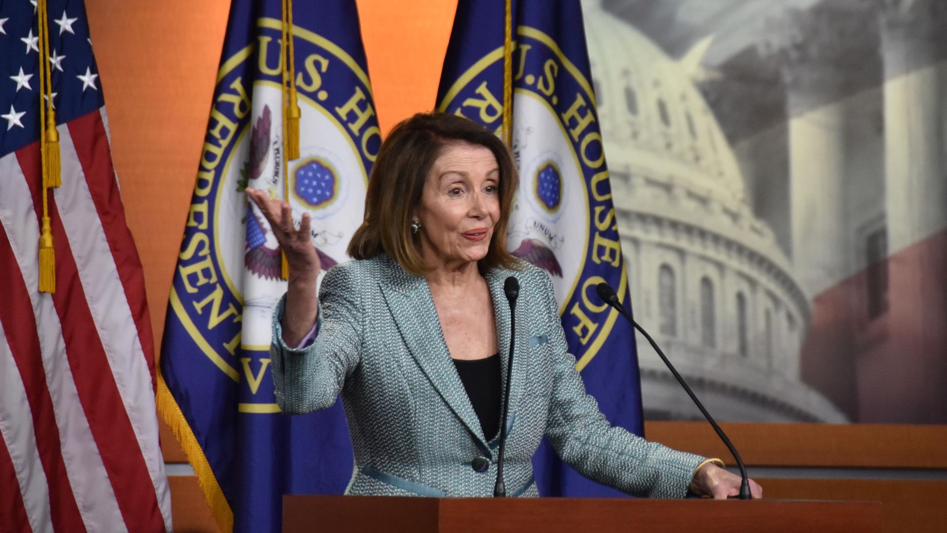 Nancy Pelosi speaks during a press conference