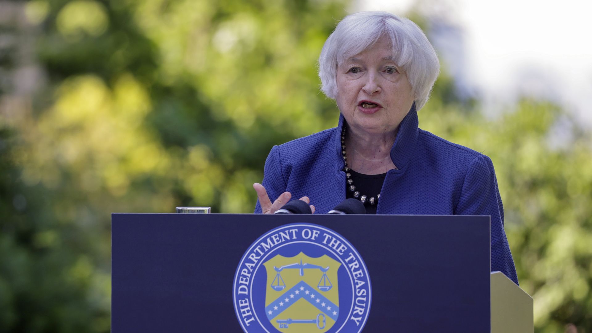 Janet Yellen at podium