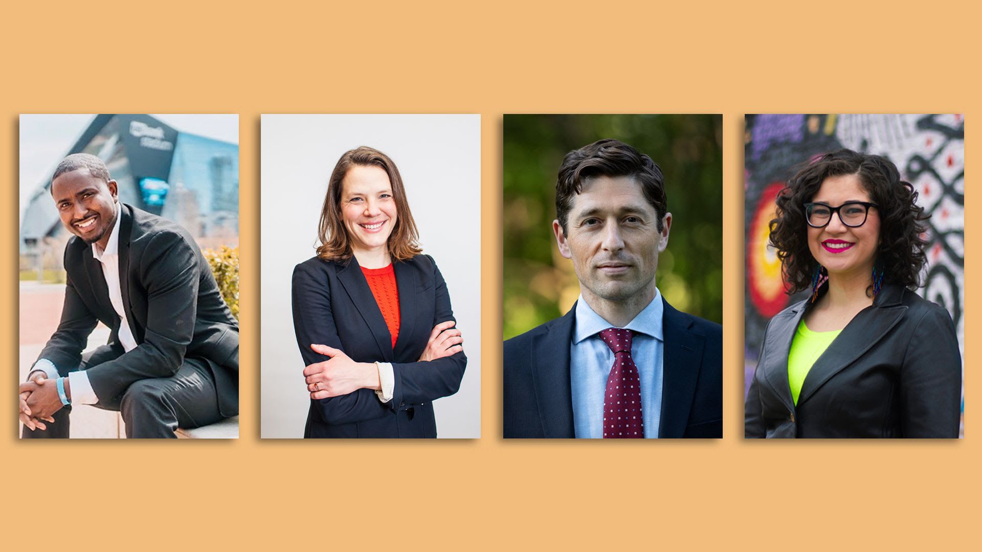 Headshots of the four Minneapolis mayoral candidates.