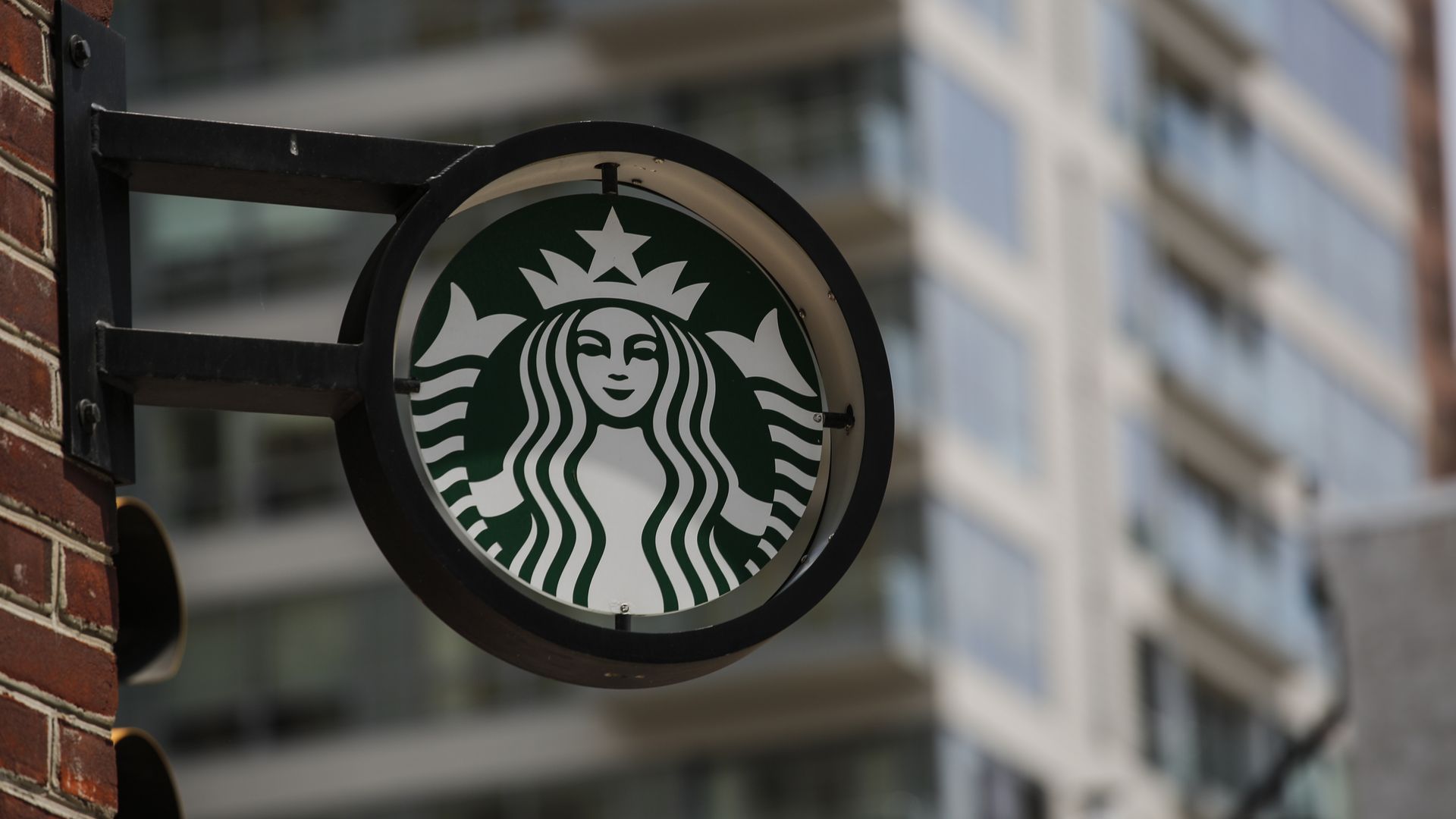 The Starbucks logo outside a store in Philadelphia.