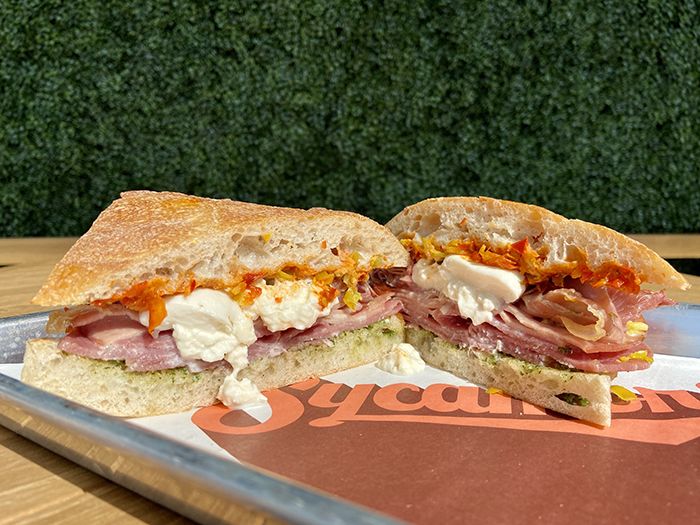 Italian sandwich ($12.50). Photo: Ashley Mahoney/Axios