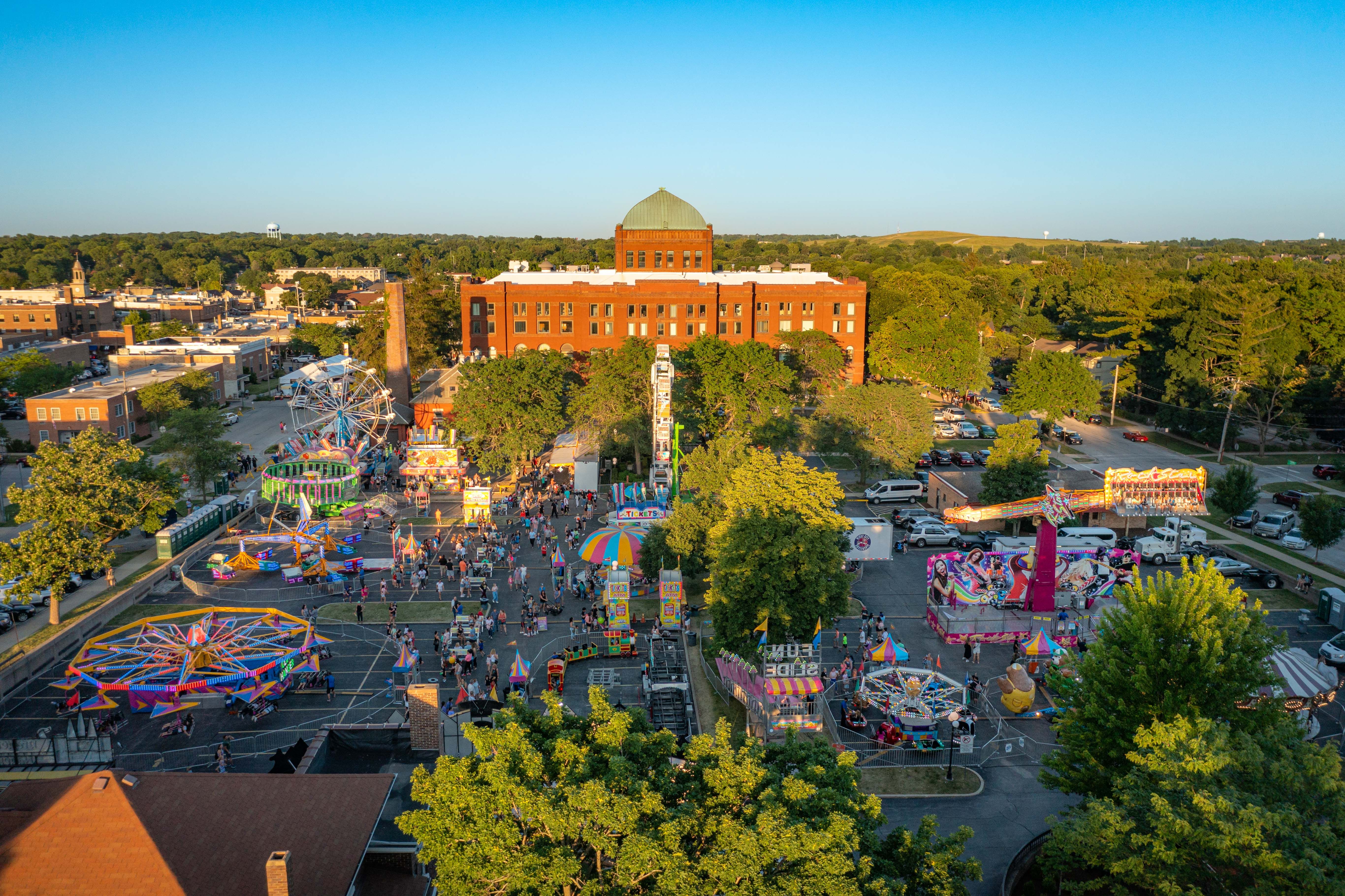 Photo of the overhead view of a carnival 
