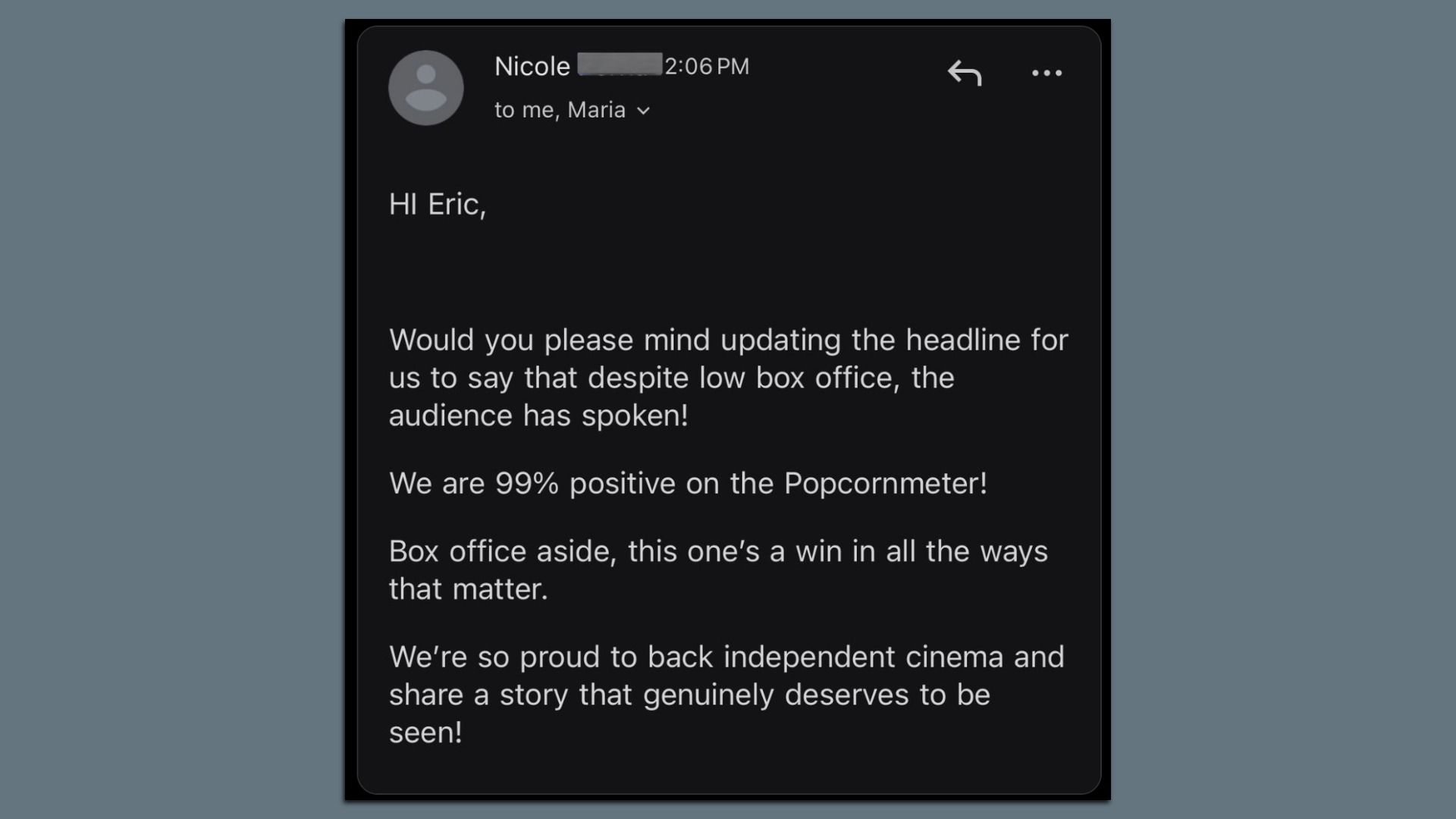 Screen shot of tweet