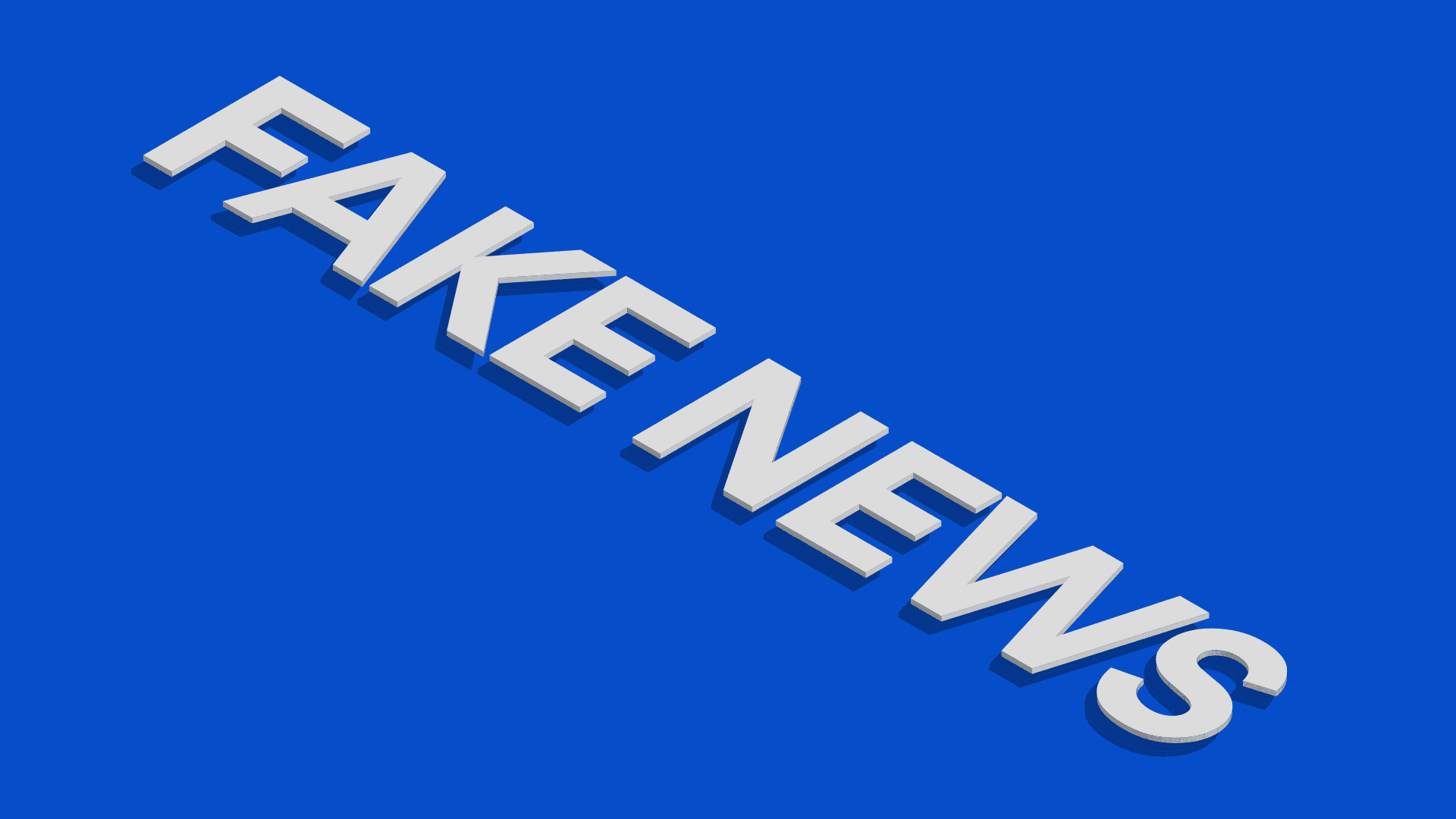 The word fake news being broken up into pieces. Like shattered glass.