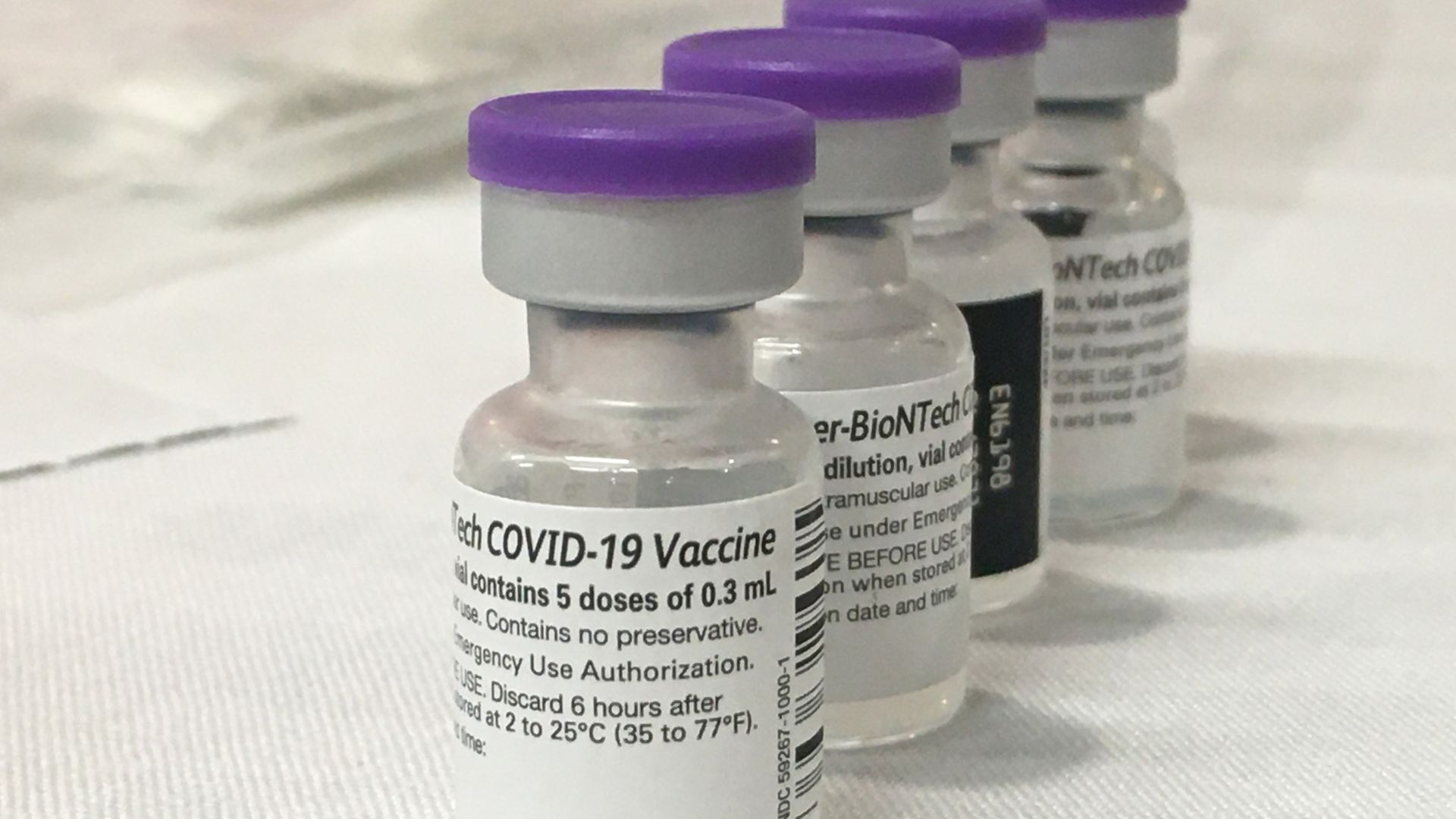 Picture of Pfizer-BioNTech COVID vaccine vials