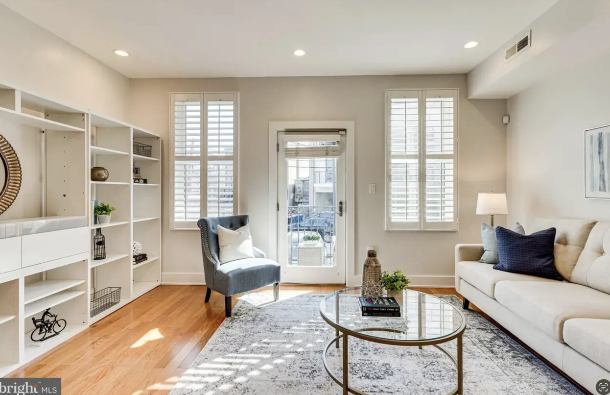 The living room of a D.C. condo.