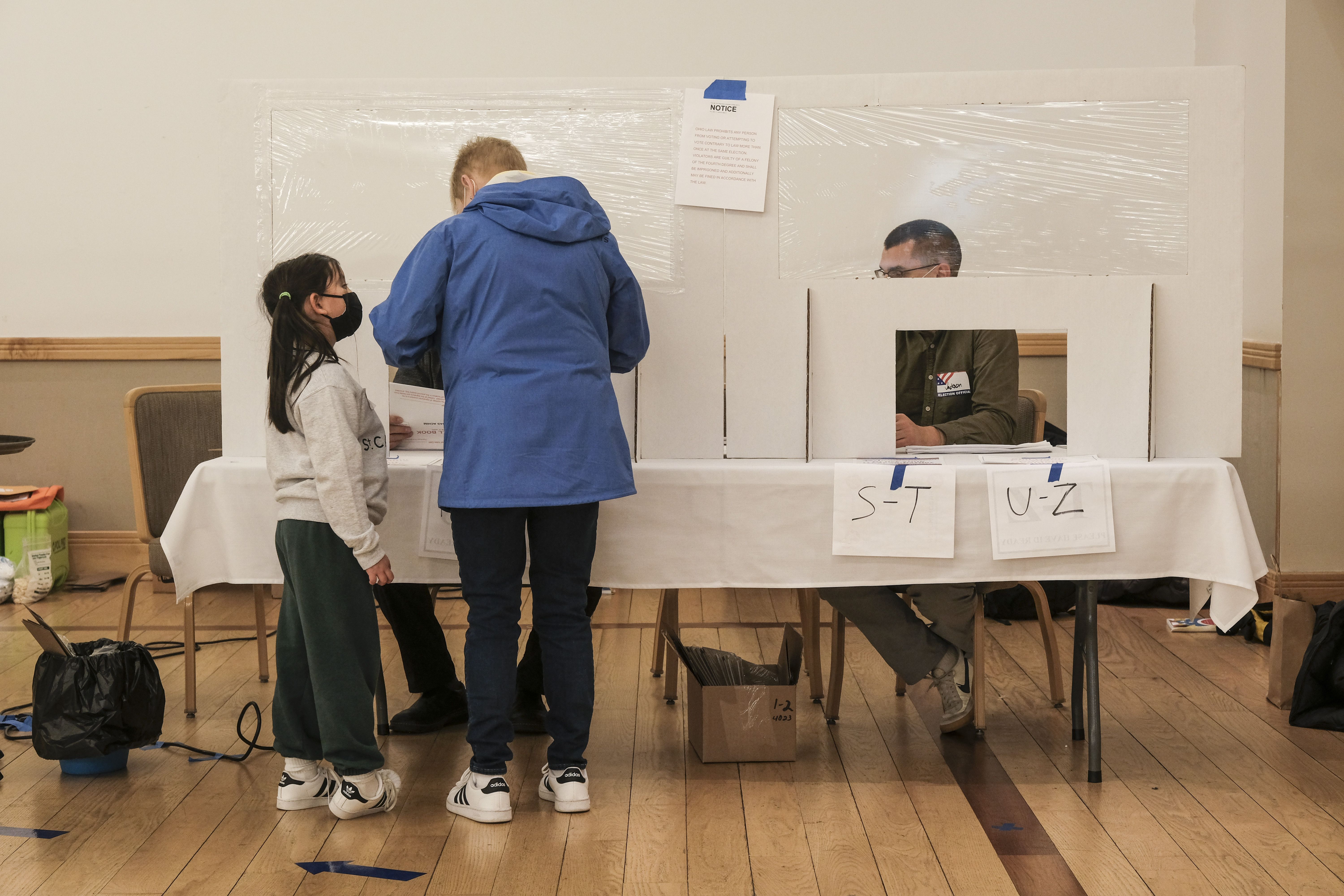 Voters cast their ballots on Election Day at a polling station at the Congregation Aguda Achim in Bexley on November 3, 2020 in Columbus, Ohio.
