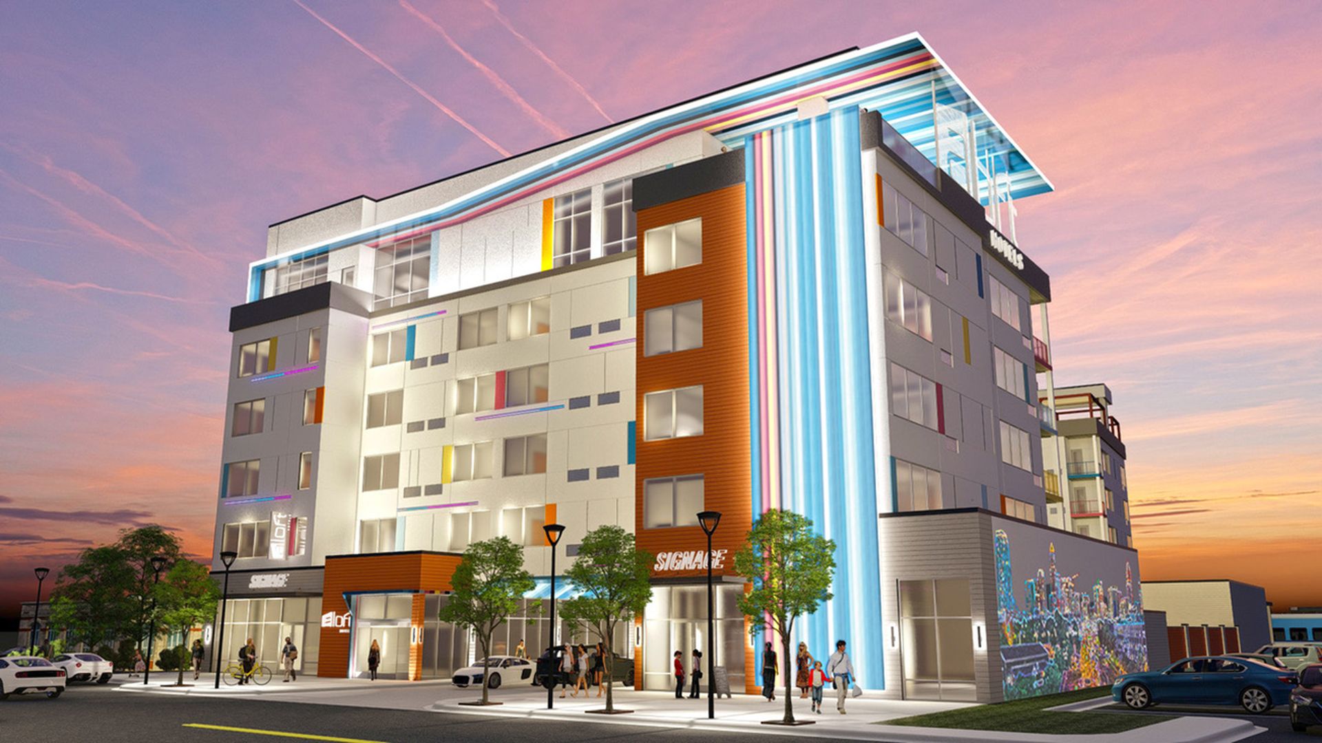 Rendering of the new Aloft hotel in South End