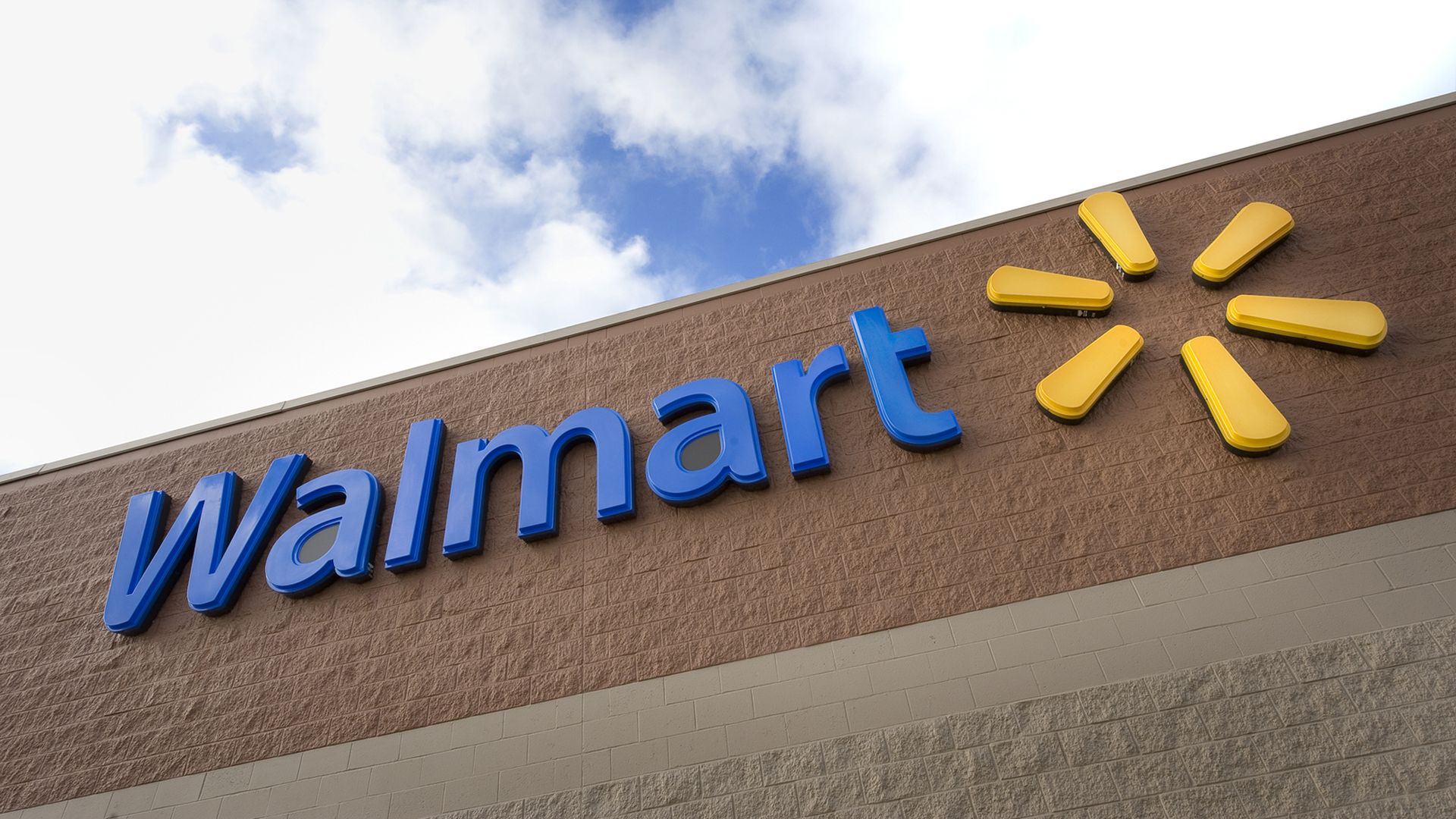 The Walmart logo atop one of its stores.