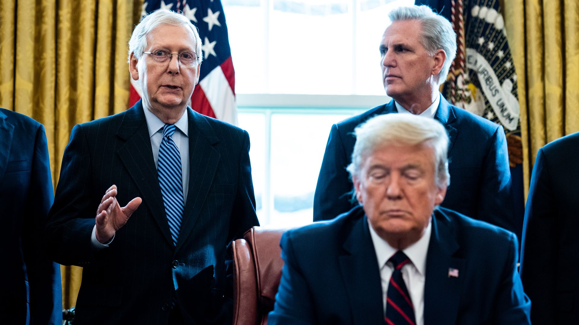 Sen. Mitch McConnell in the Oval Office with President Trump