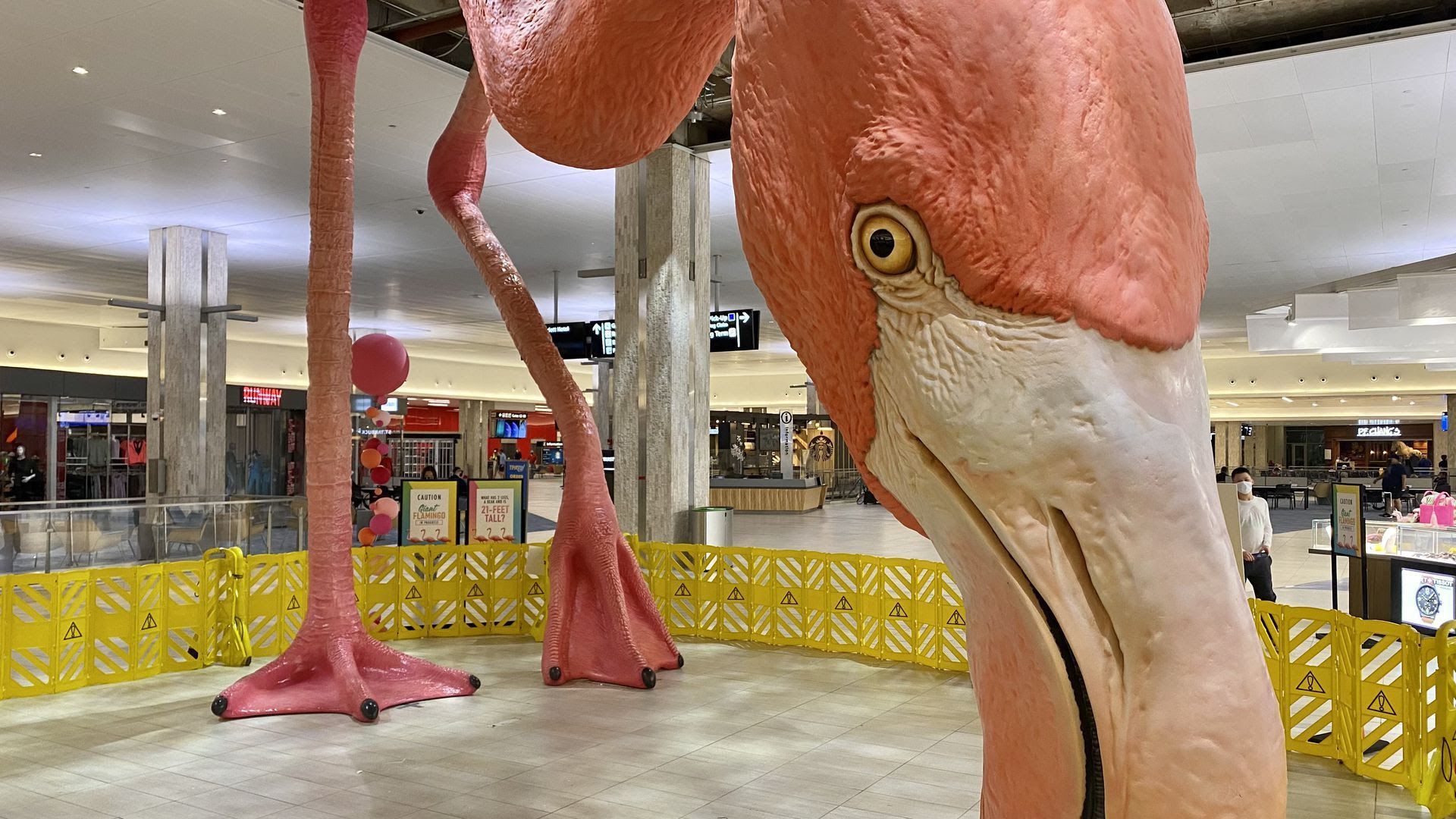 giant flamingo statue