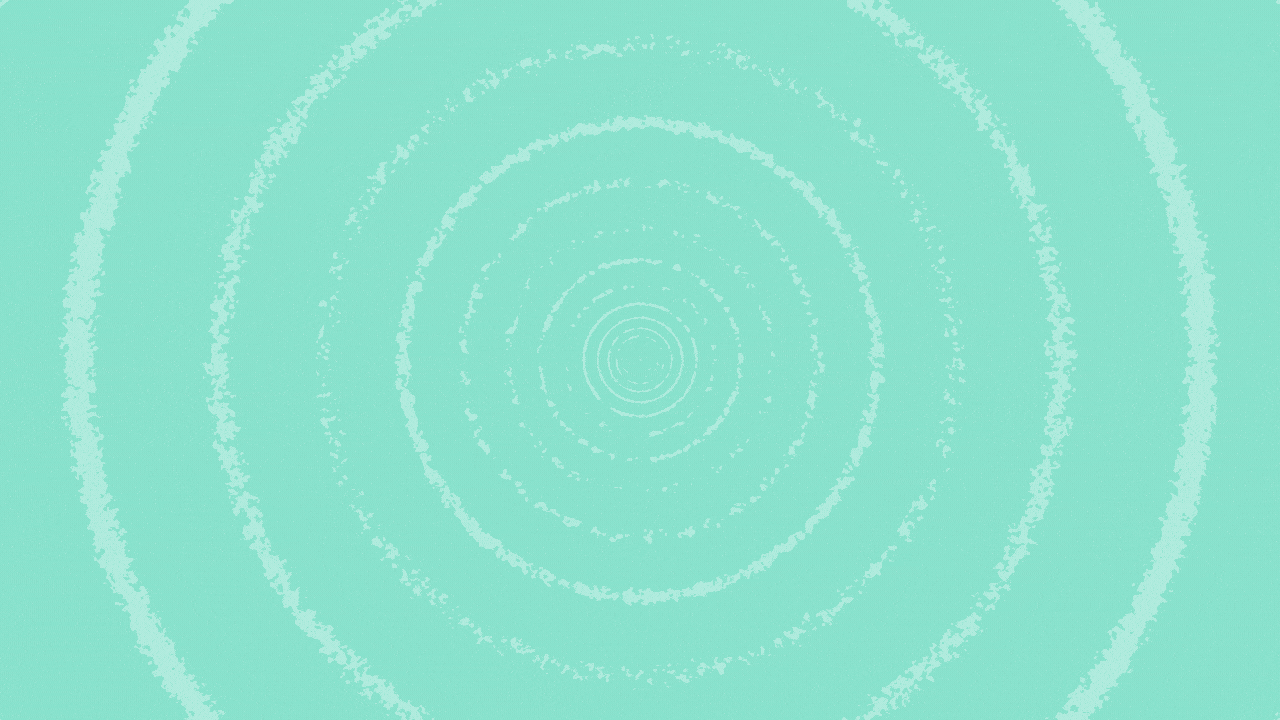 Animated illustration of a vortex of concentric circles with the year 2024 and dollar signs flying out of it.