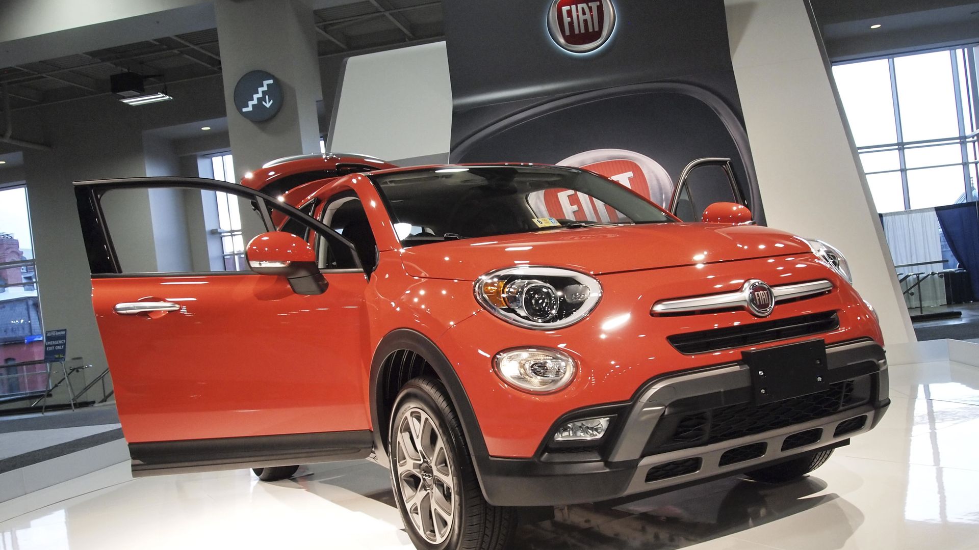 A 2016 Fiat crossover is on display during the Washington Auto Show at the Washington Auto Show in Washington DC on January 28, 2016.