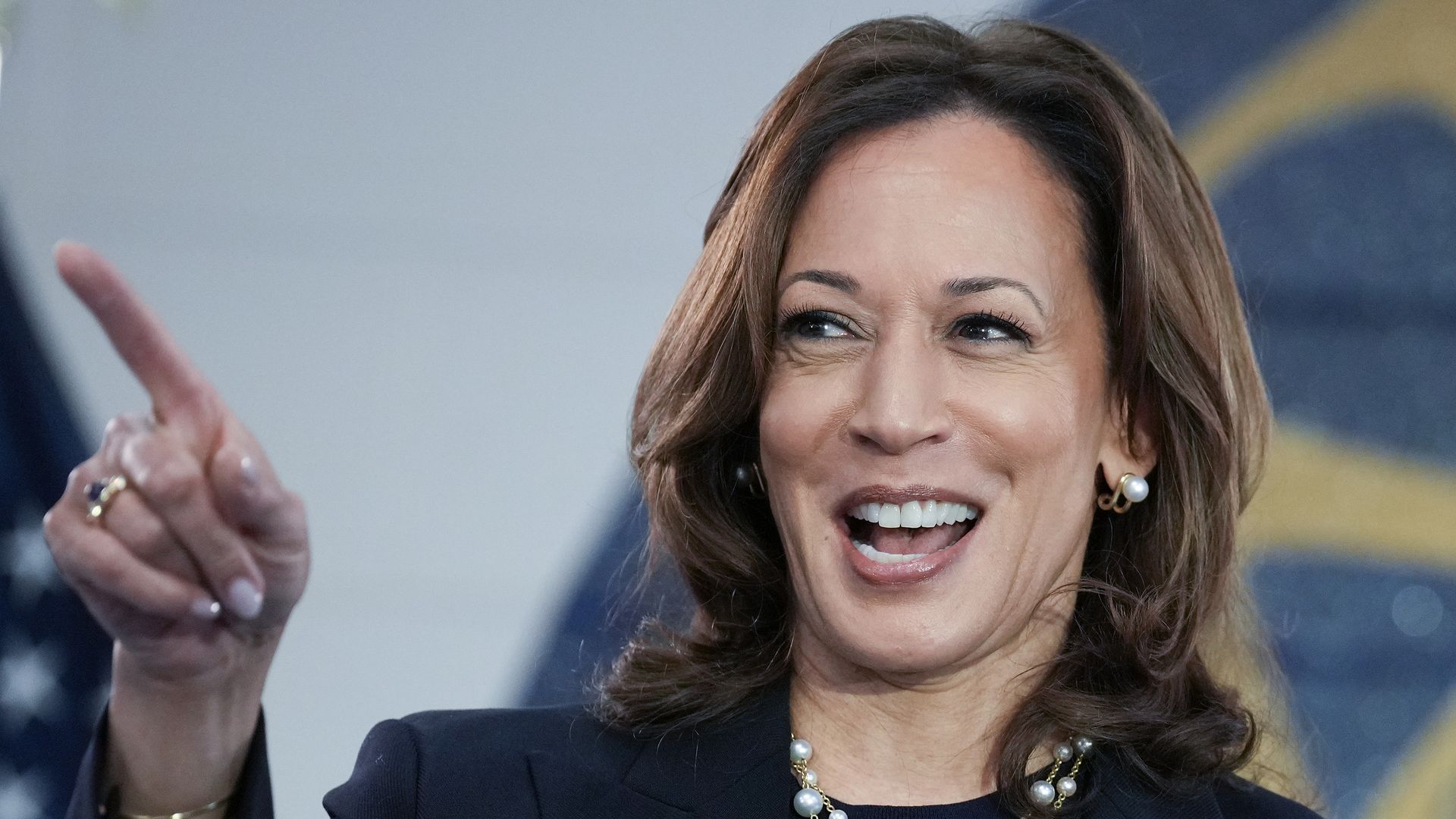 Kamala Harris speaks at a campaign rally at United Auto Workers Local 900 on August 8, 2024 in Wayne, Michigan