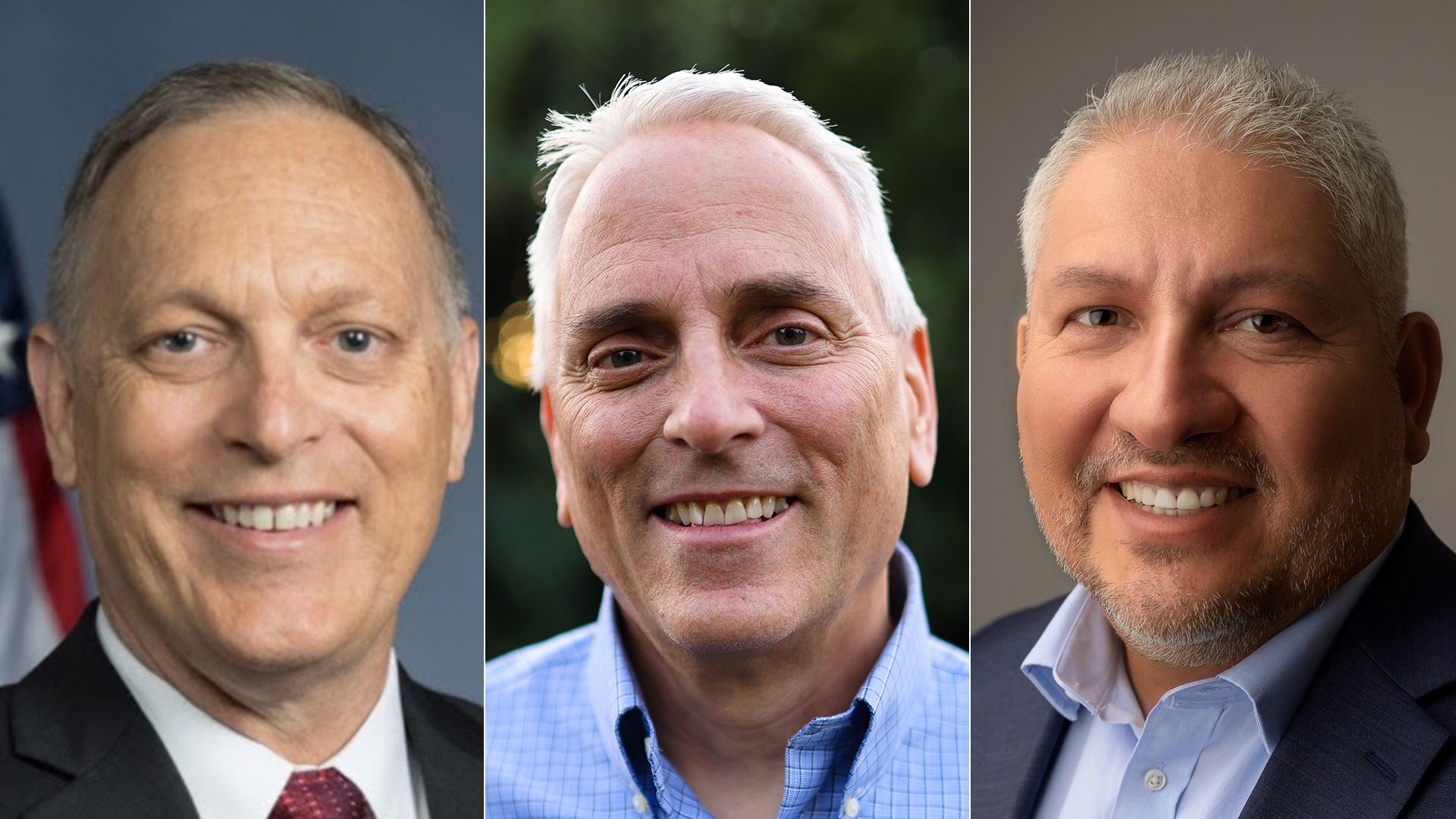 Head shots of Andy Biggs, Clint Smith and Javier Ramos