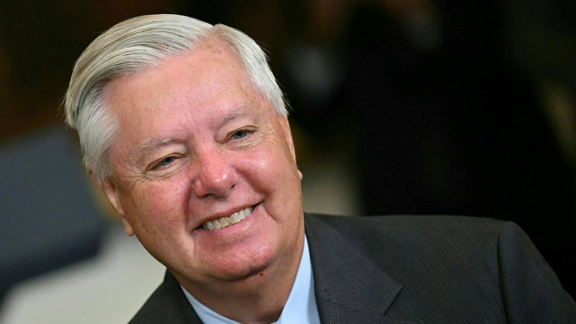 Sen. Lindsey Graham smiles at an event.