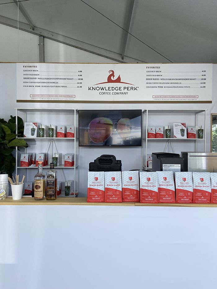 Coffee at the Wells Fargo Championship. 