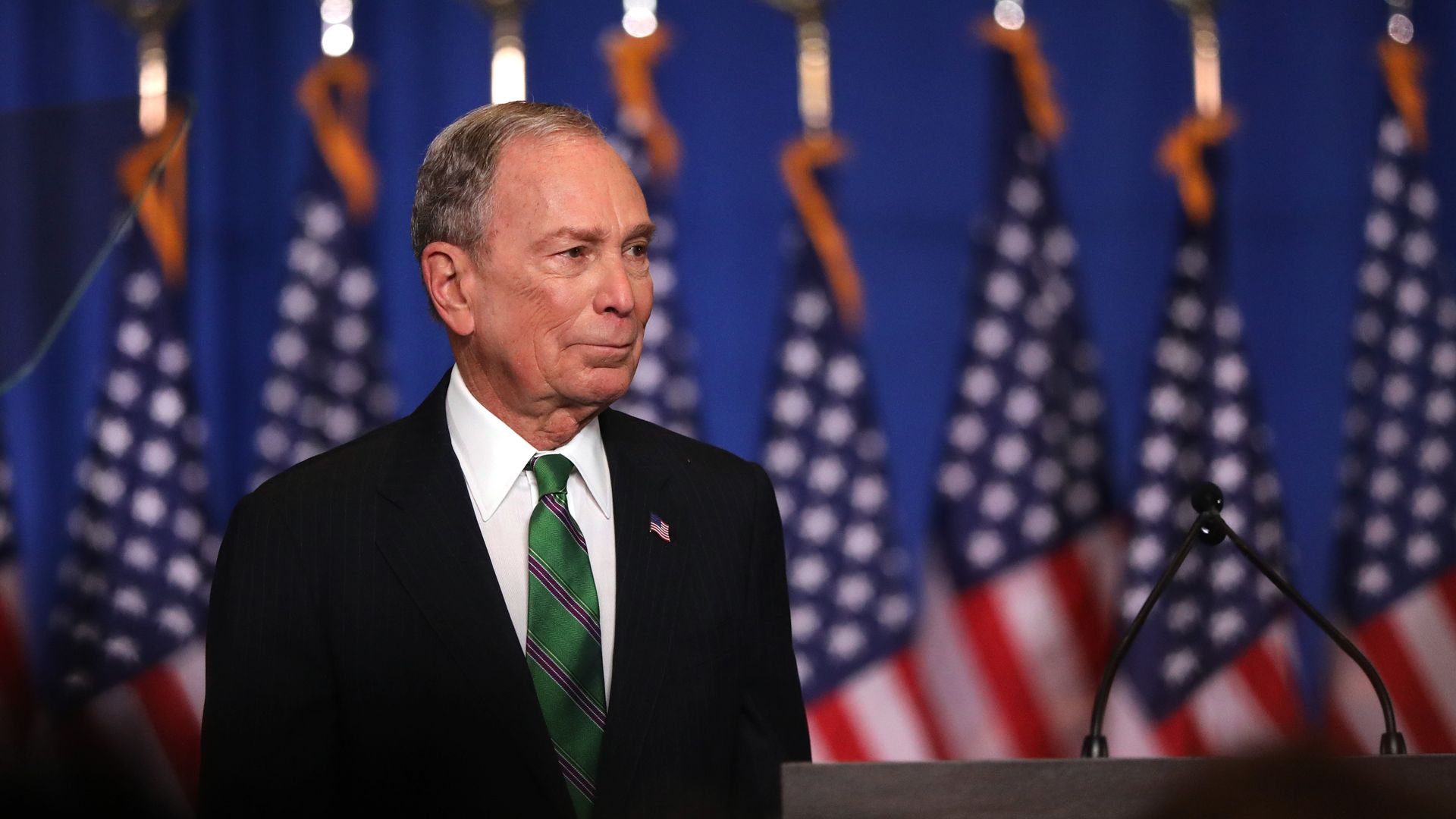 Mike Bloomberg addresses his staff and the media after ending his presidential campaign.