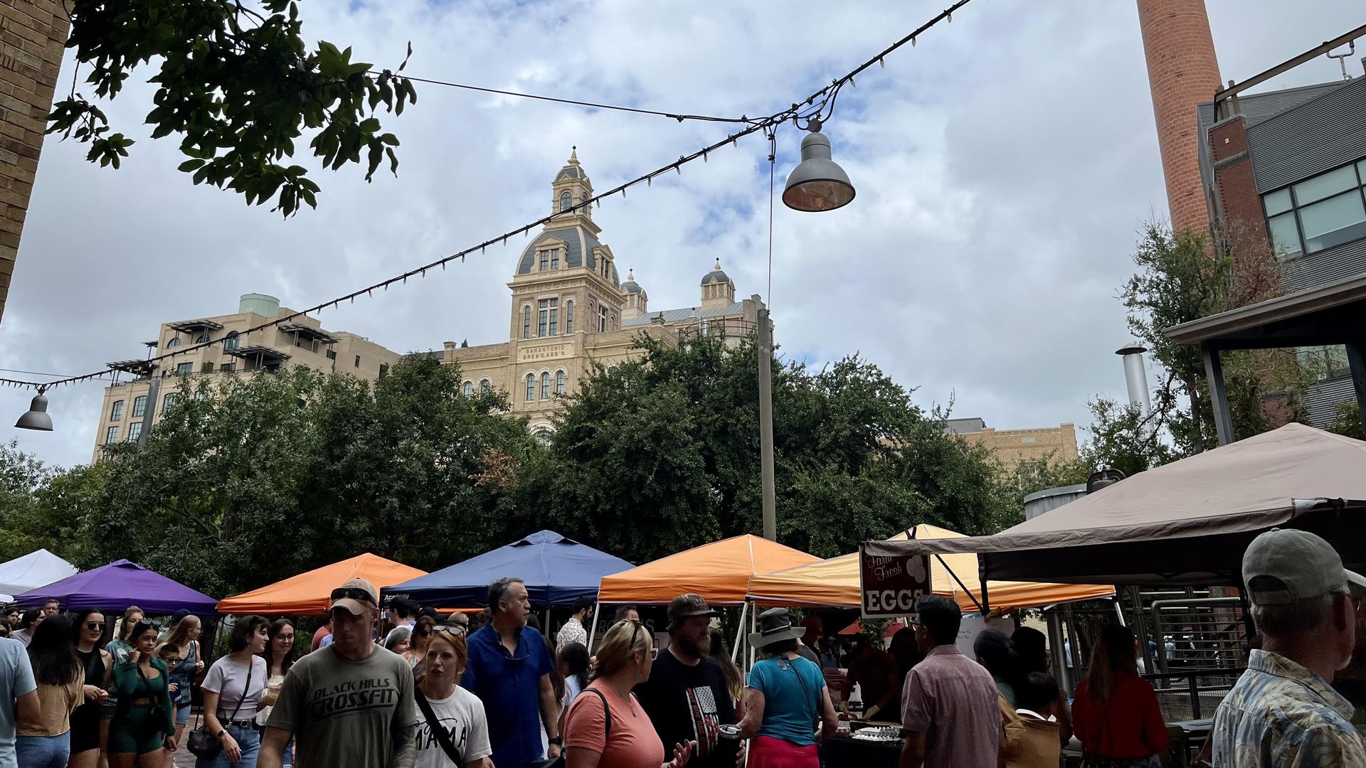 The Pearl Farmers Market on a Saturday.