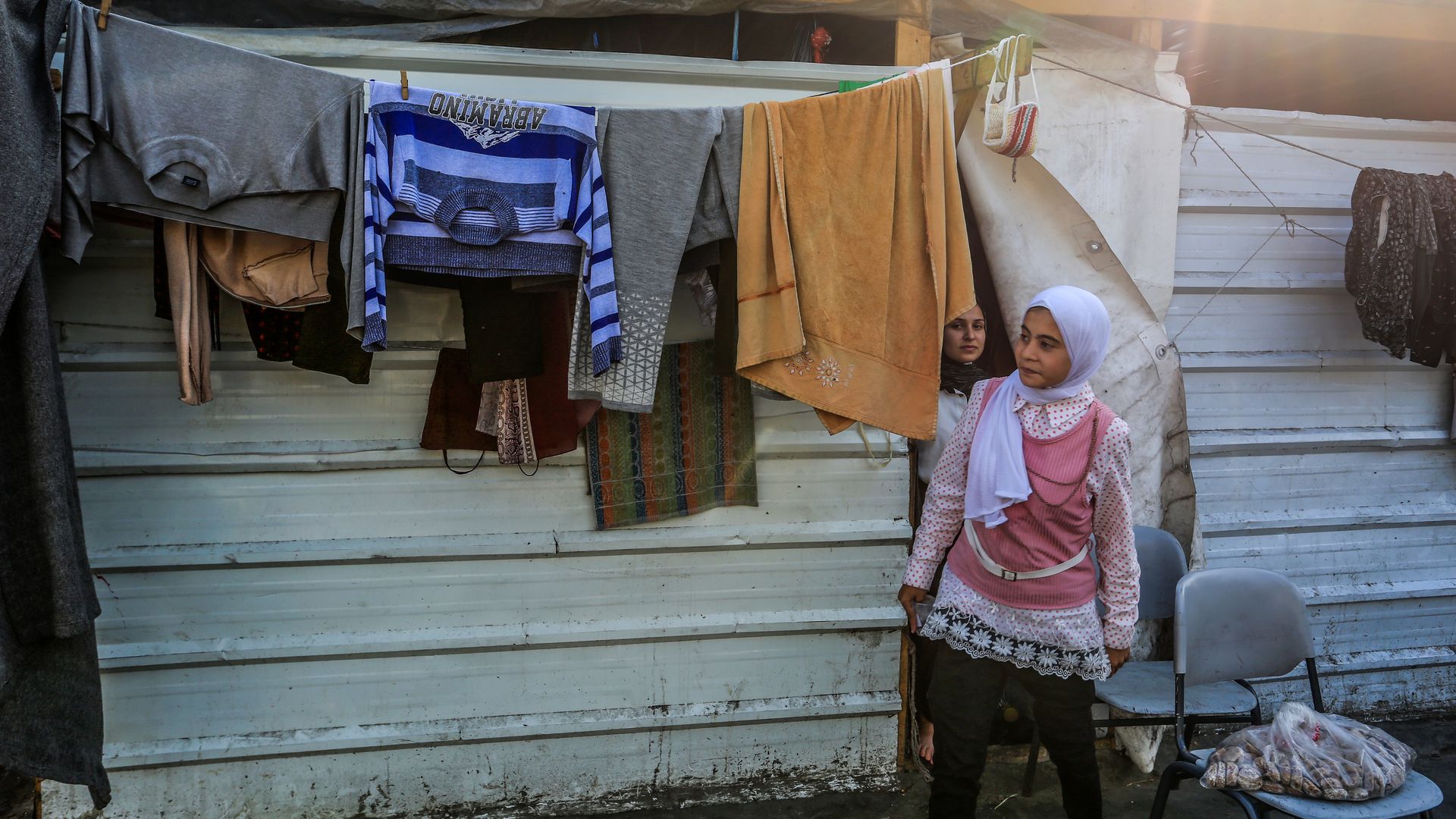 Palestinians continue their daily lives under difficult conditions by taking refuge at Jerusalem school in Rafah, Gaza on April 01, 2024. 