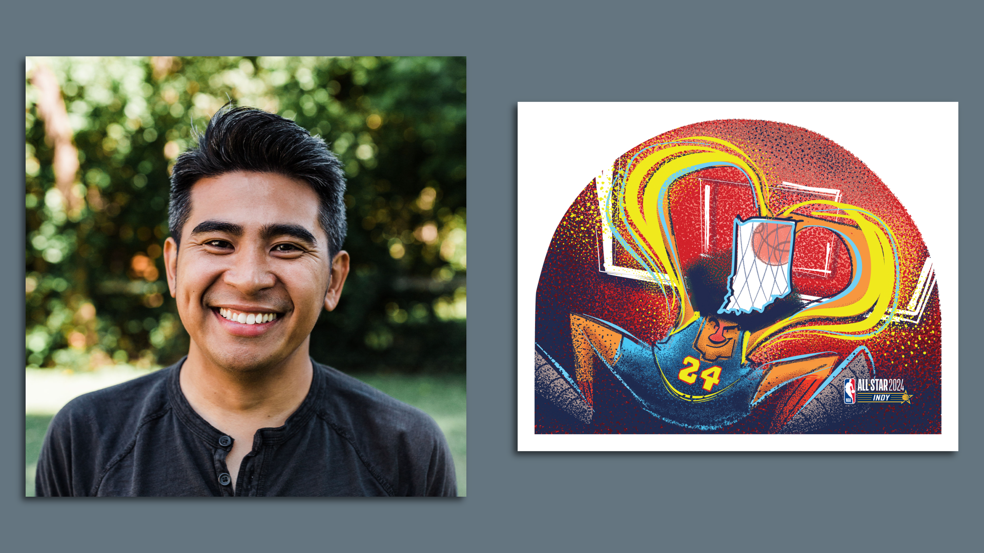 Jingo M. de la Rosa and his piece "Heartland Slam."