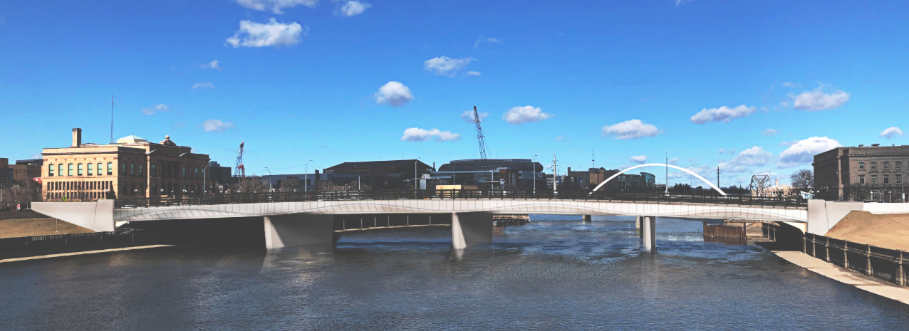 A drawing of the Walnut Street Bridge.