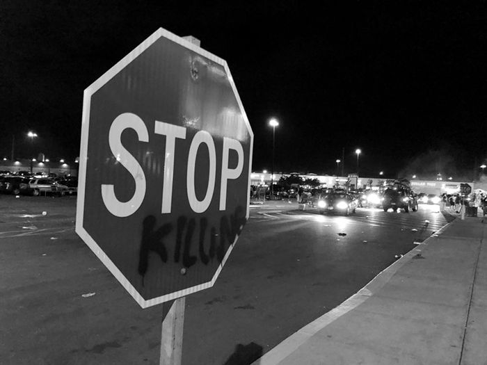 Photo of stop sign in Minneapolis on May 26, 2020