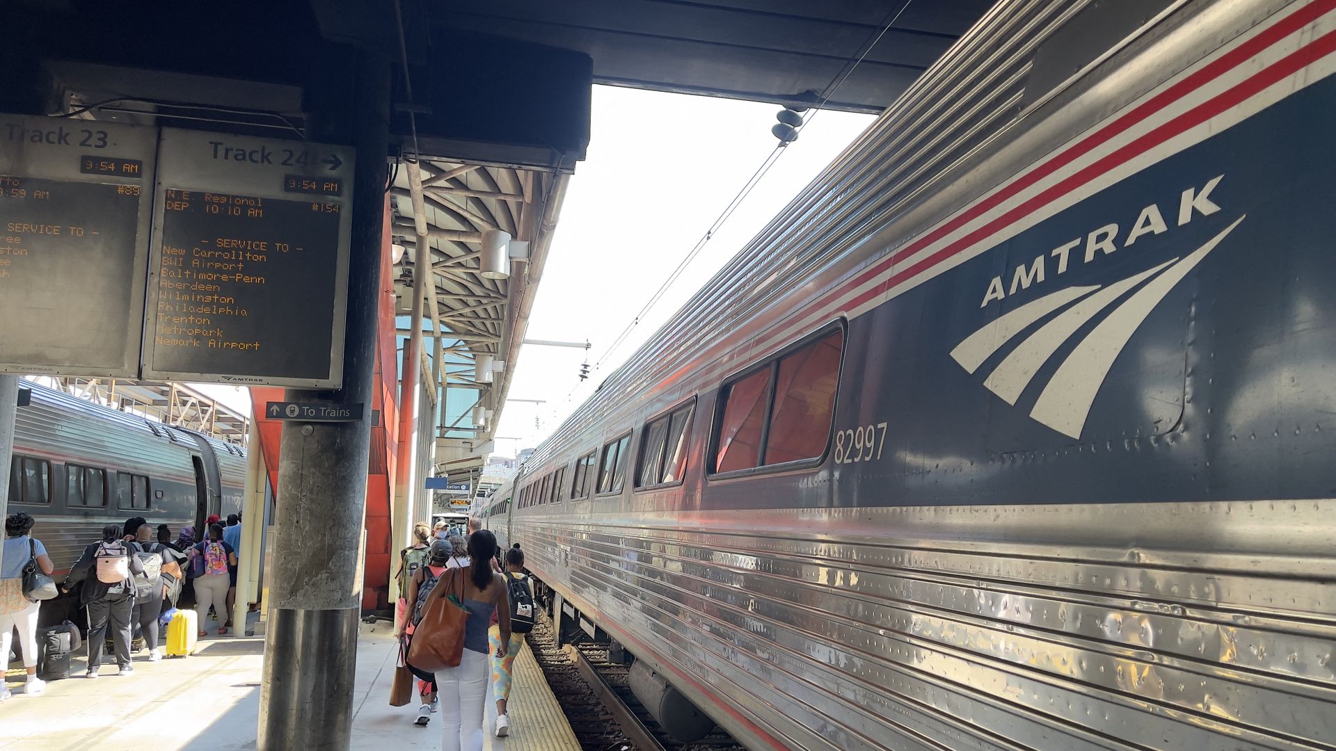 Picture of an Amtrak train in a station