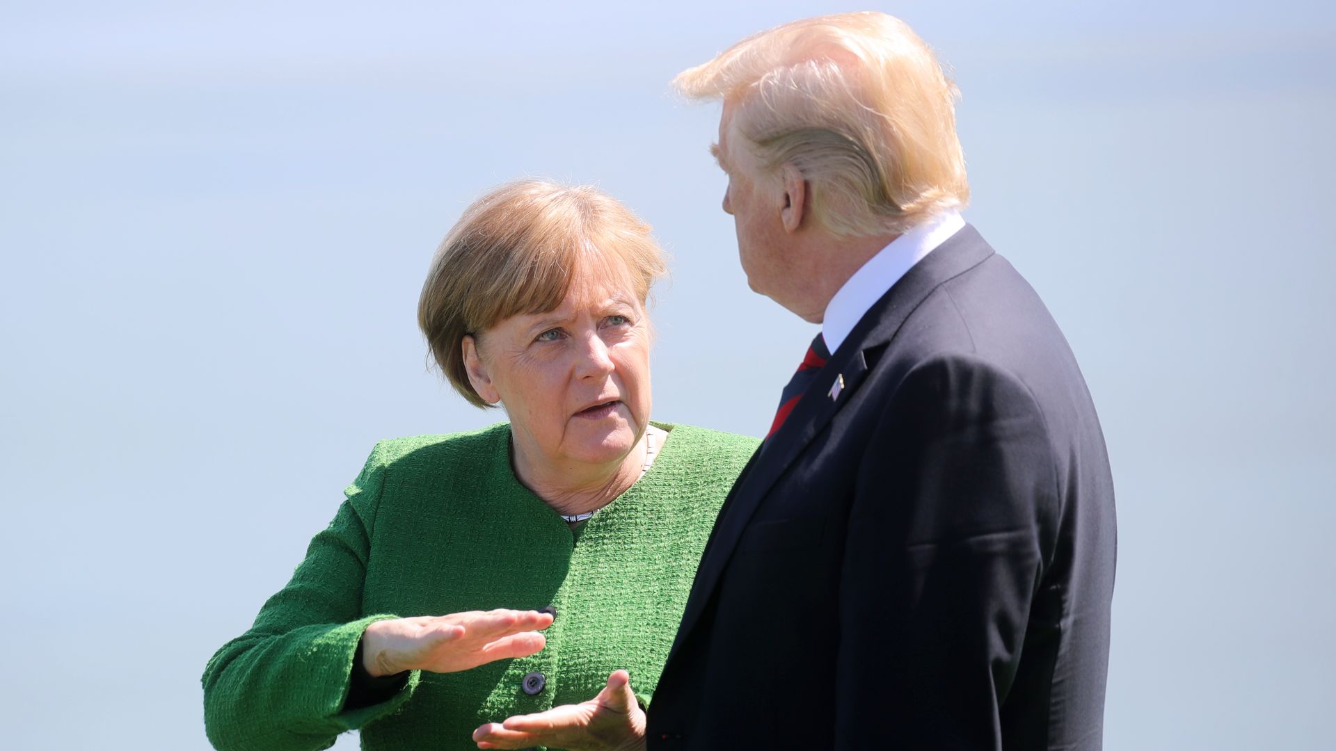 German Chancellor Angela Merkel and President Donald Trump.