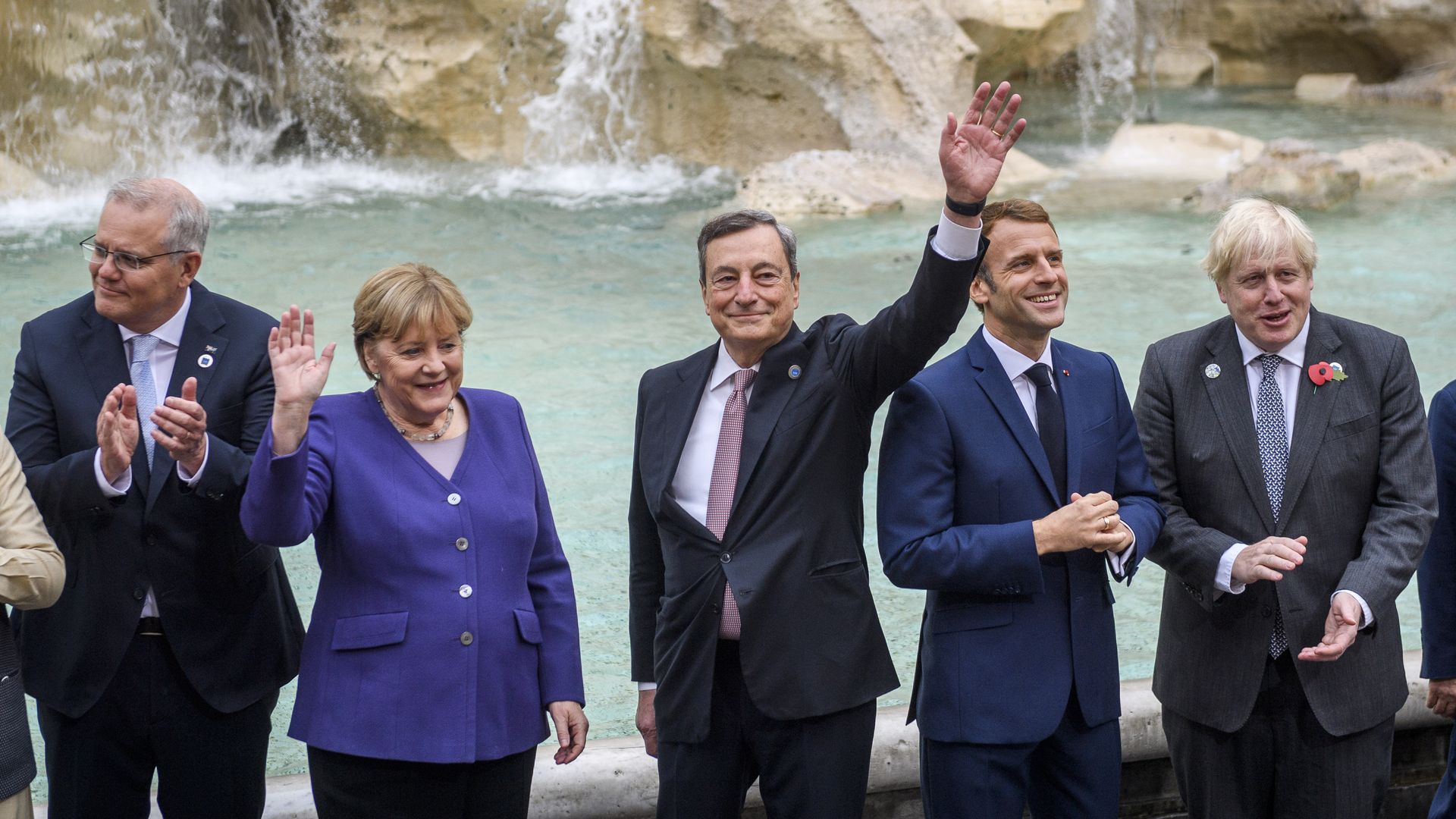 rime Minister of Australia Scott Morrison, German chancellor Angela Merkel, Italian Prime Minister Mario Draghi, French president Emmanuel Macron, British Prime Minister Boris Johnson