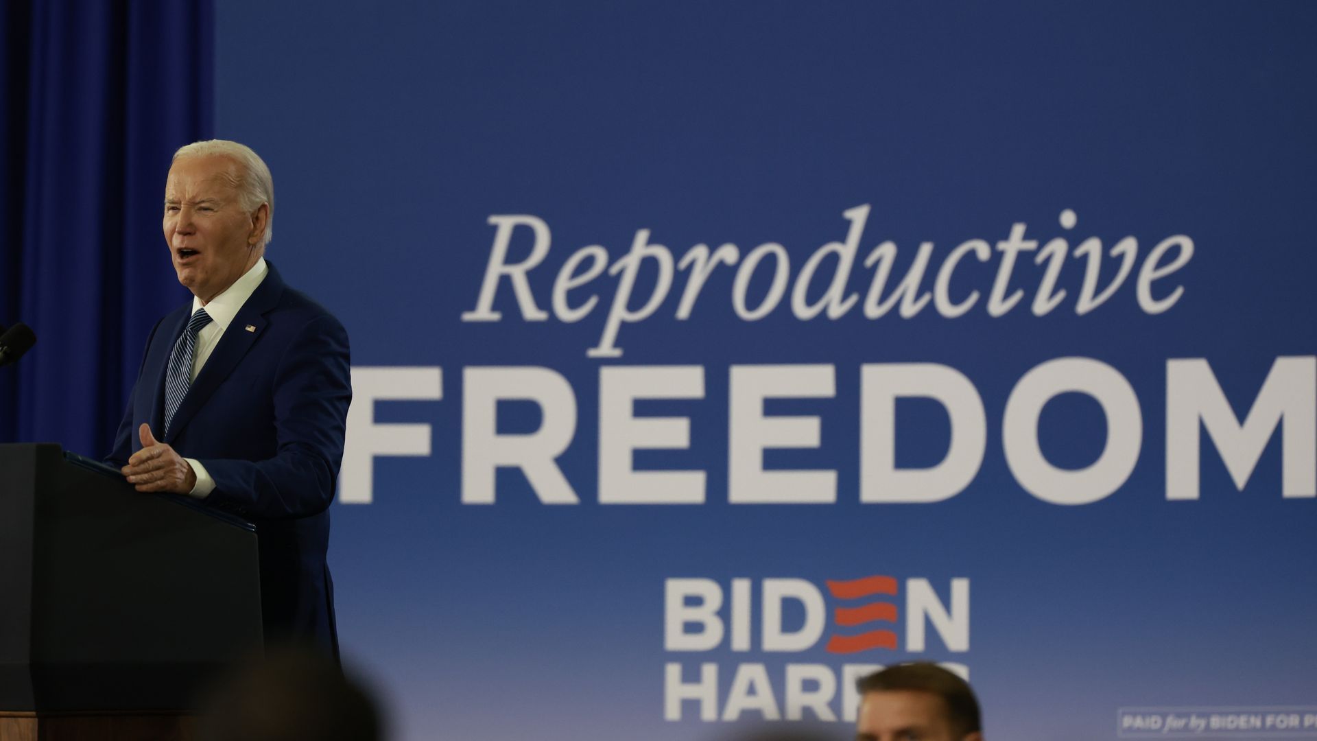 President Joe Biden speaks Tuesday during a campaign stop at Hillsborough Community College's Dale Mabry campus. 