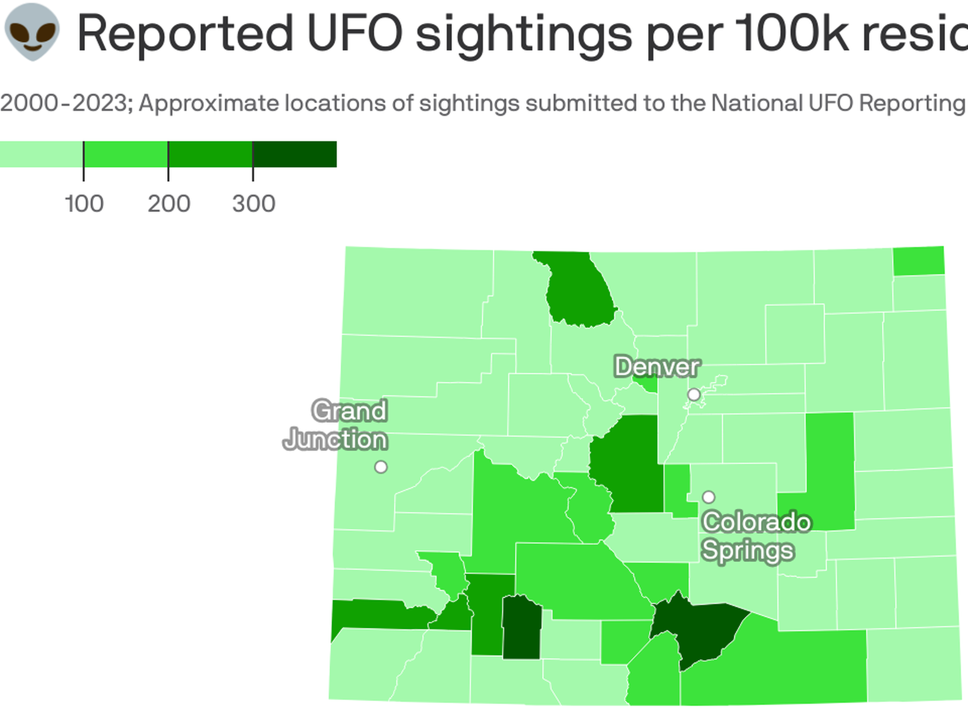 Colorado s UFO sightings mapped Axios Denver