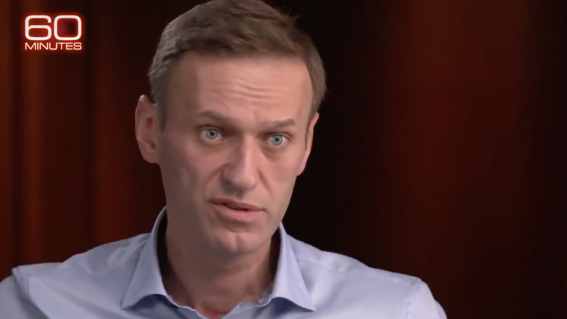 A screenshot of Russian opposition leader Alexey Navalny on CBS' "60 Minutes."