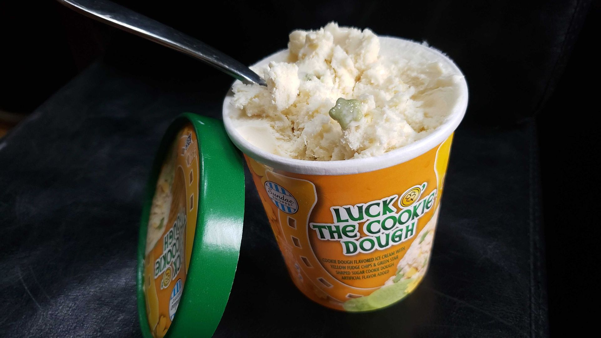 Photo of a pint of ice cream. 